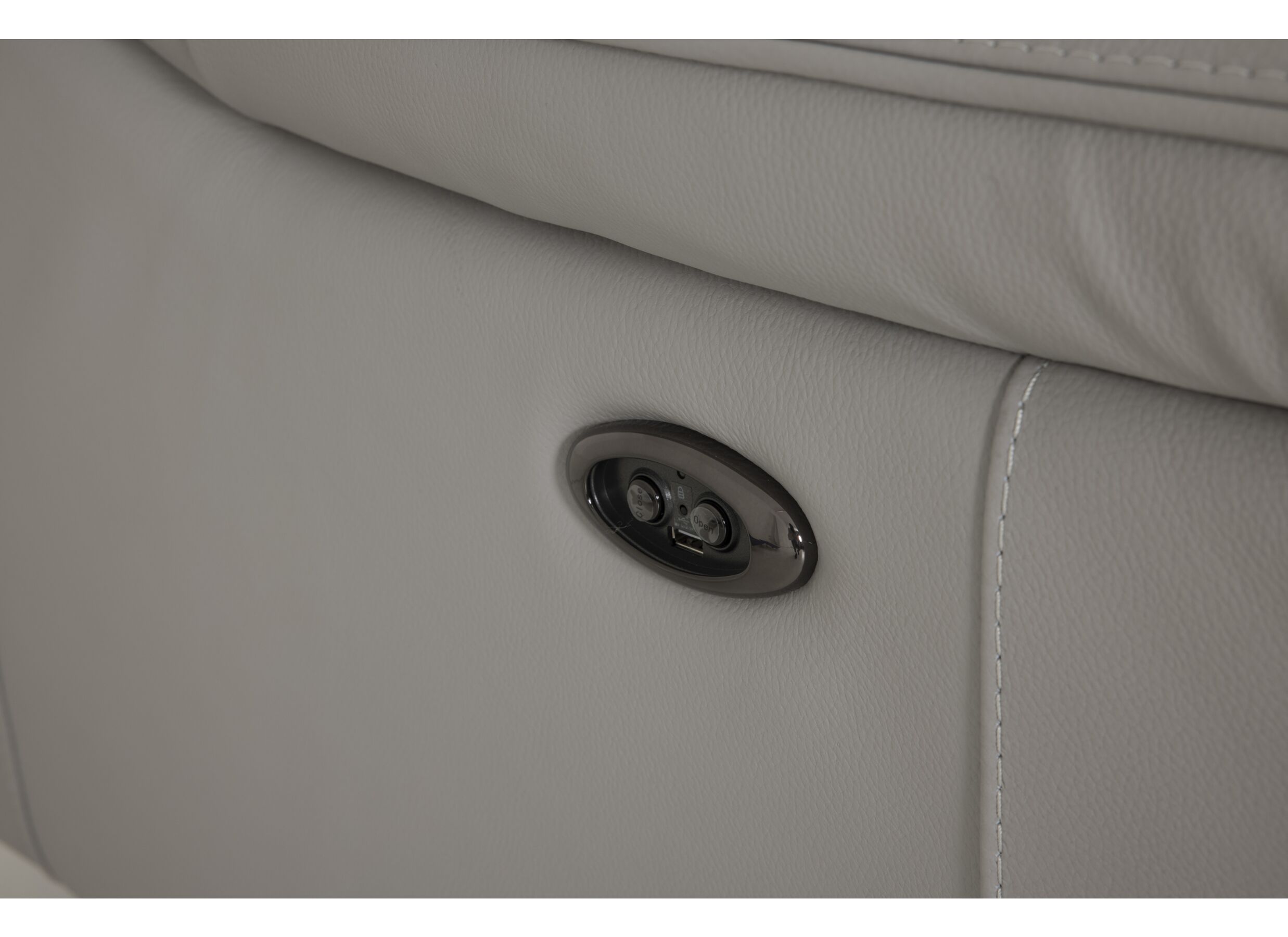 Detailfoto - Hoeksalon Sun 298x238cm - leder - grijs