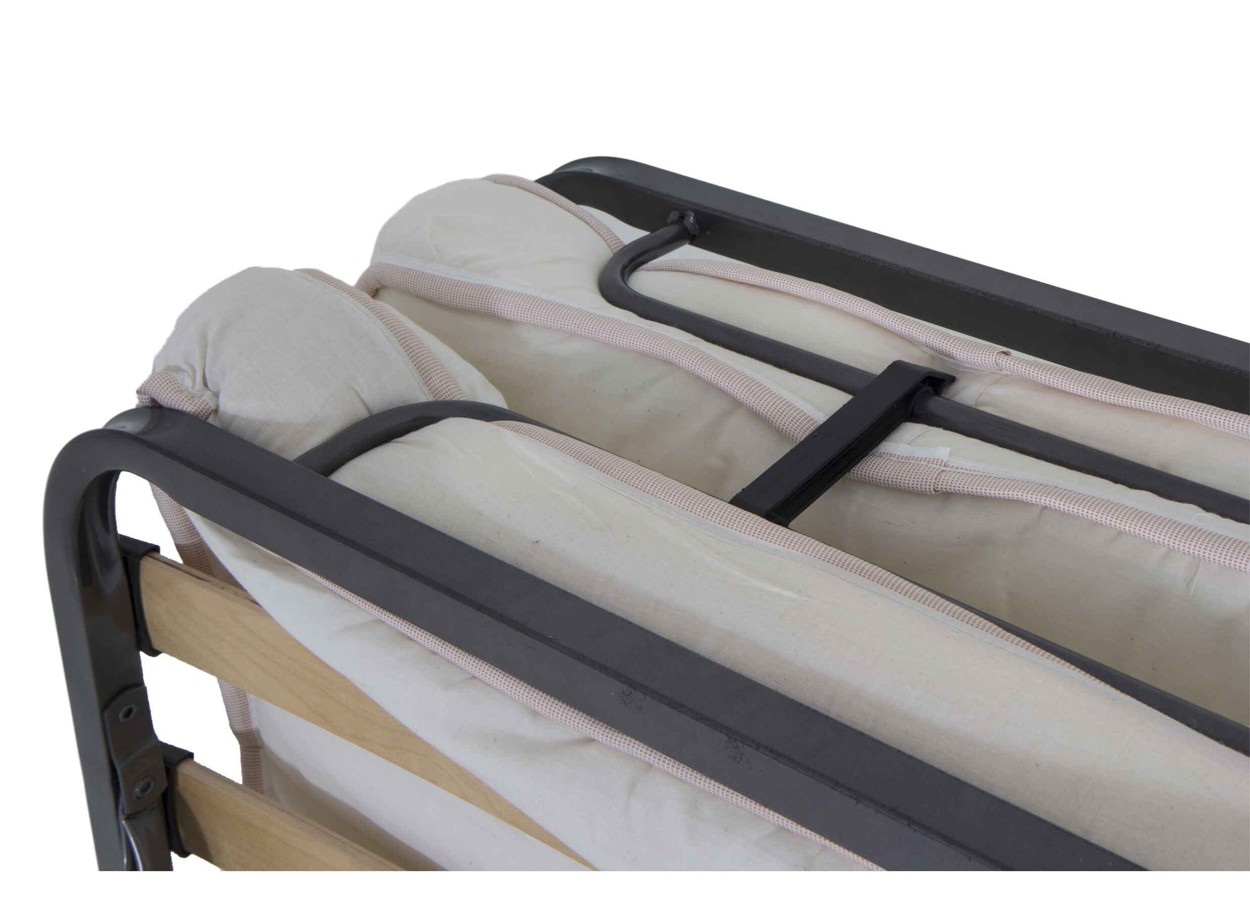 Logeerbed Morfeo 80x190cm - metaal - zwart & wit met matras en bodem