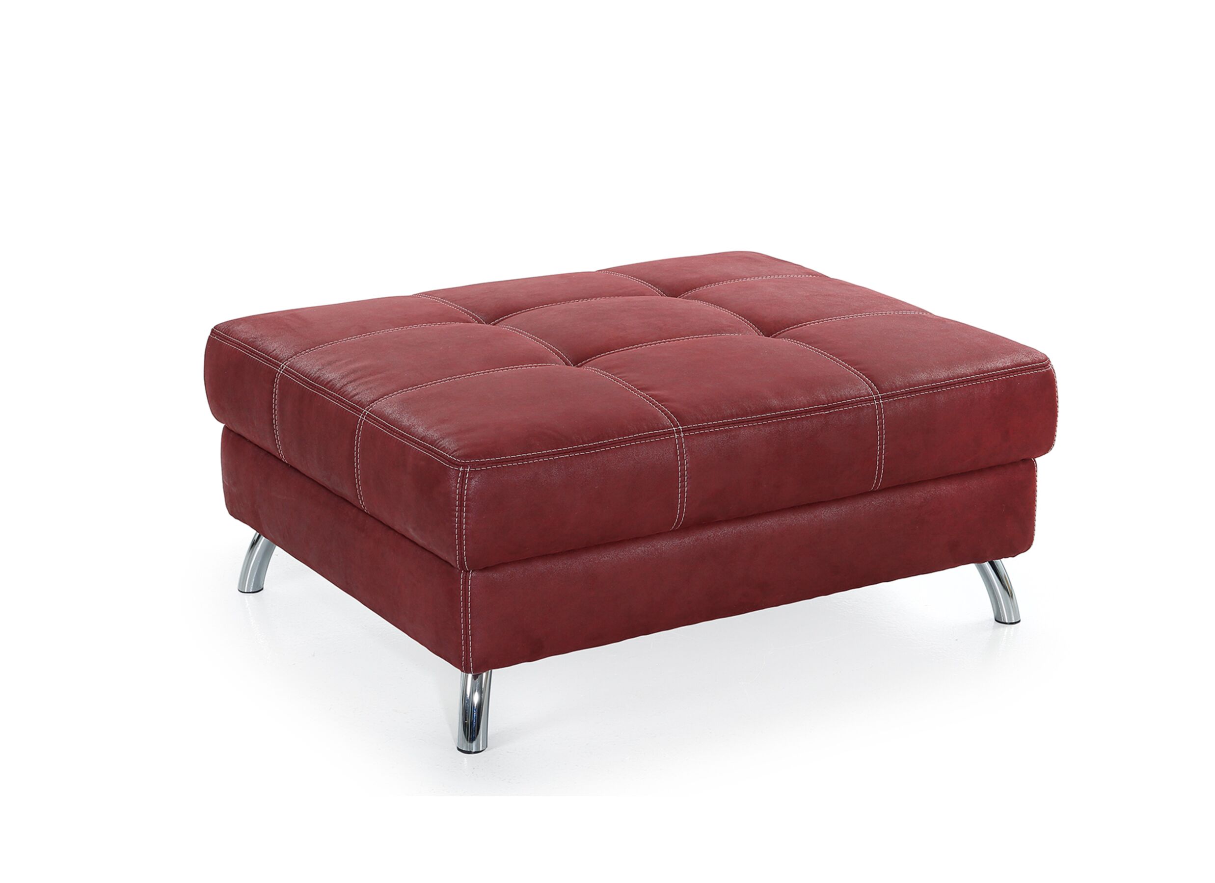 Repose-pieds San Francisco 103x86cm tissu rouge - Repose-pieds San Francisco 103x86cm tissu rouge