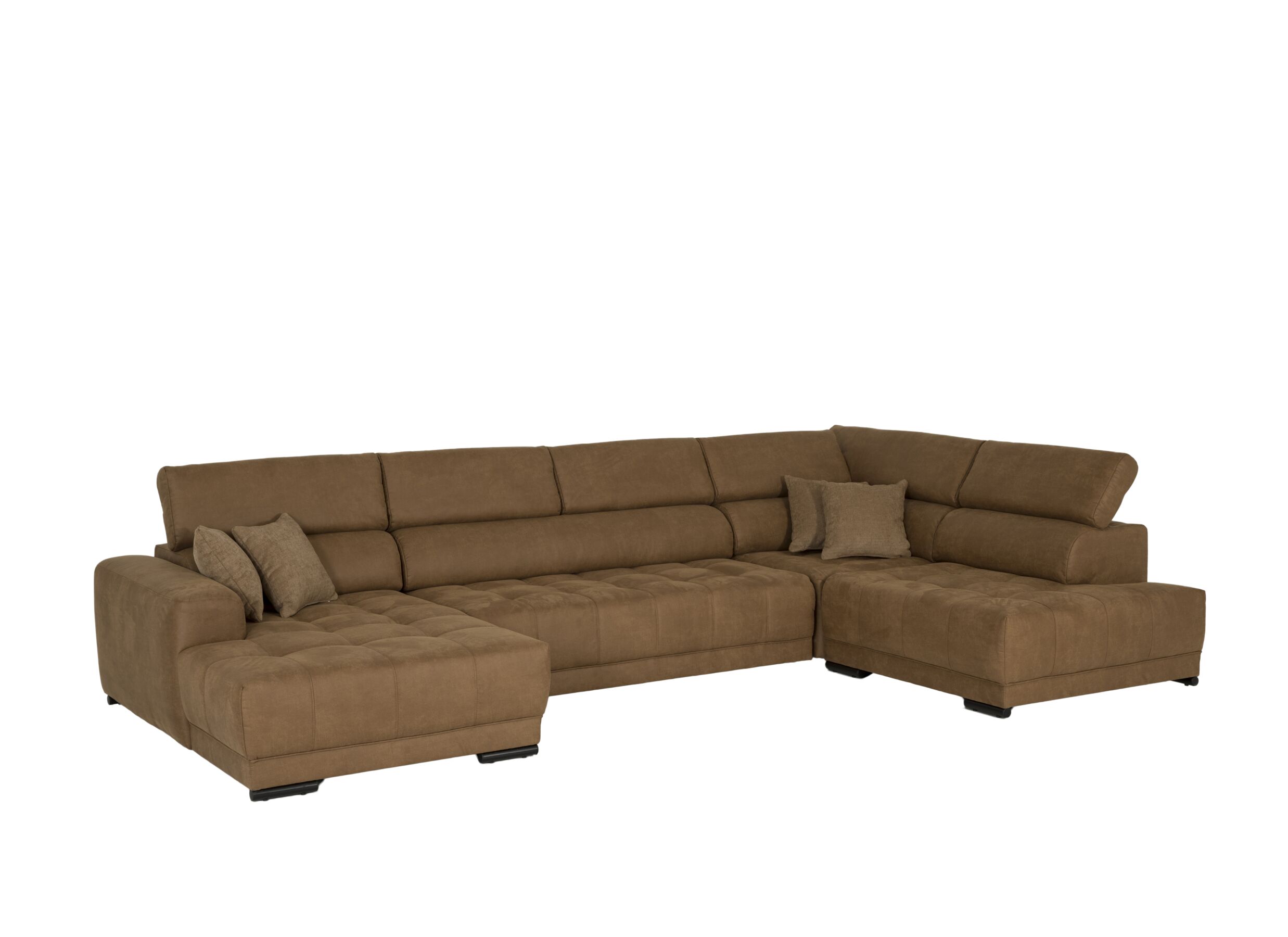 Canapé d'angle Rimini 388x224cm - tissu - cognac