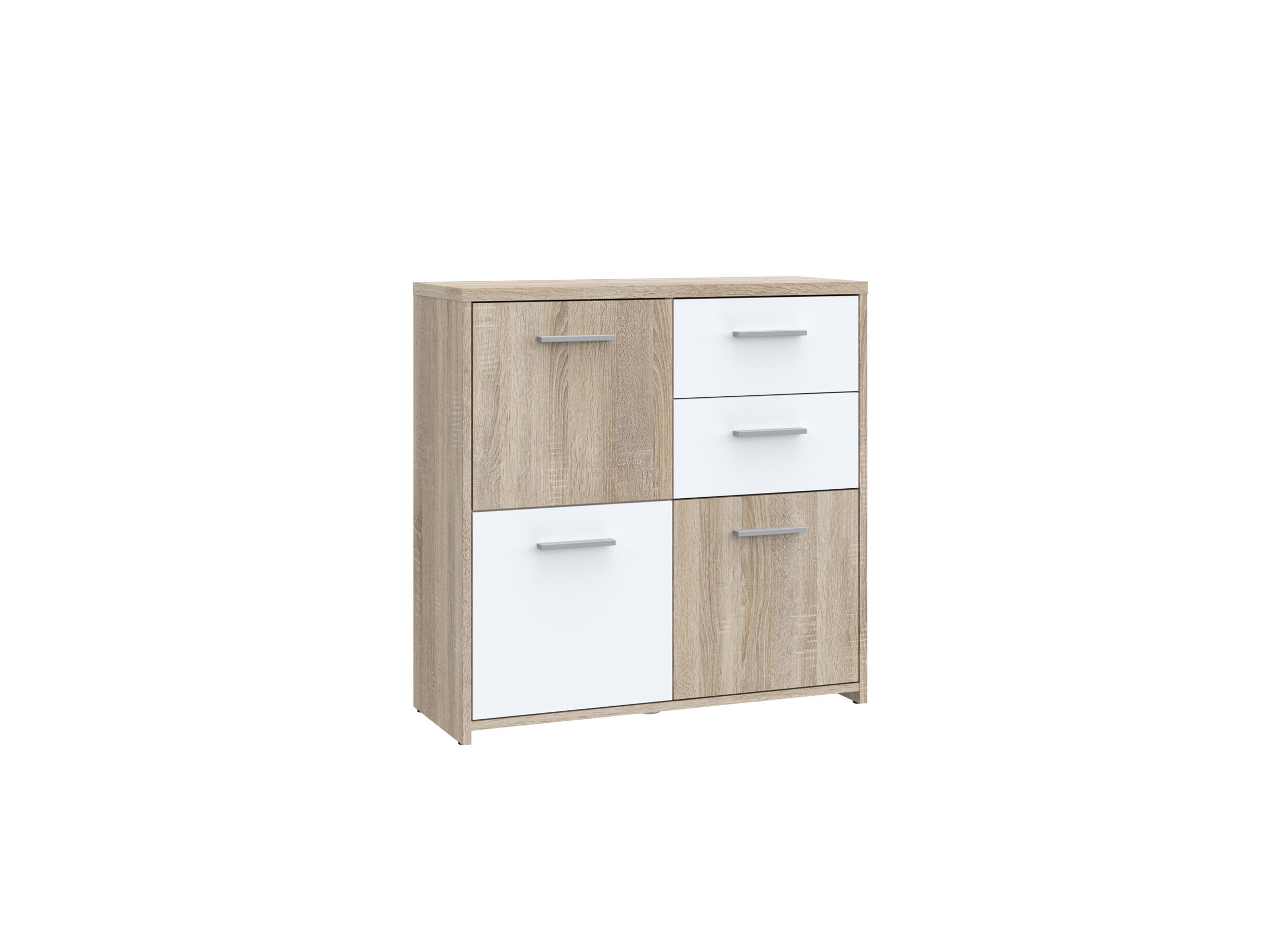 Kast Best Chest 77x30x78cm - meubelplaat - sonoma eik/wit