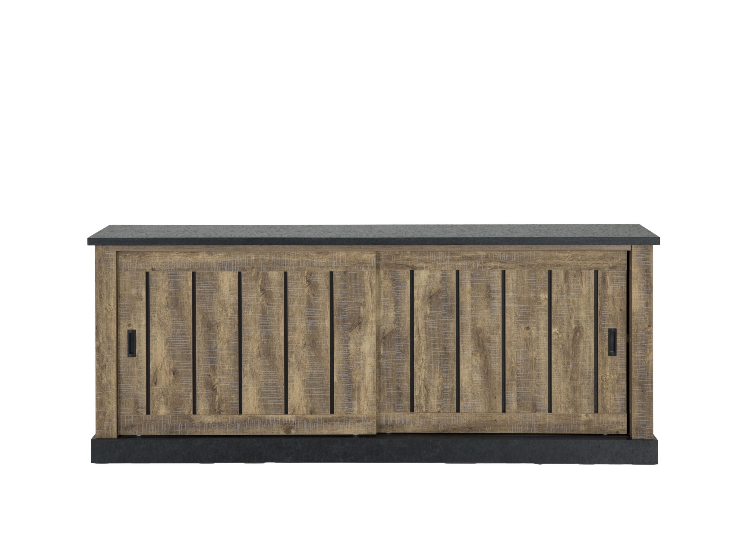 Dressoir Etienne 221cm - decor - industriële eik & zwart