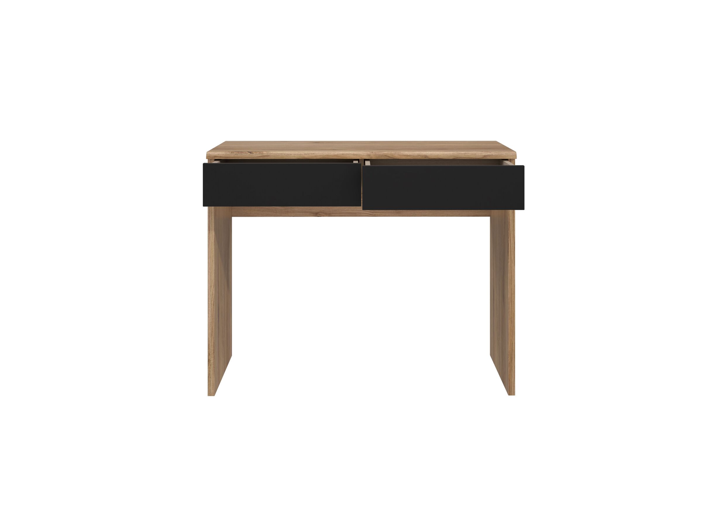 Indeling - Make-up tafel Dalate 100x41x80cm - meubelplaat - kastanje eik/mat zwart