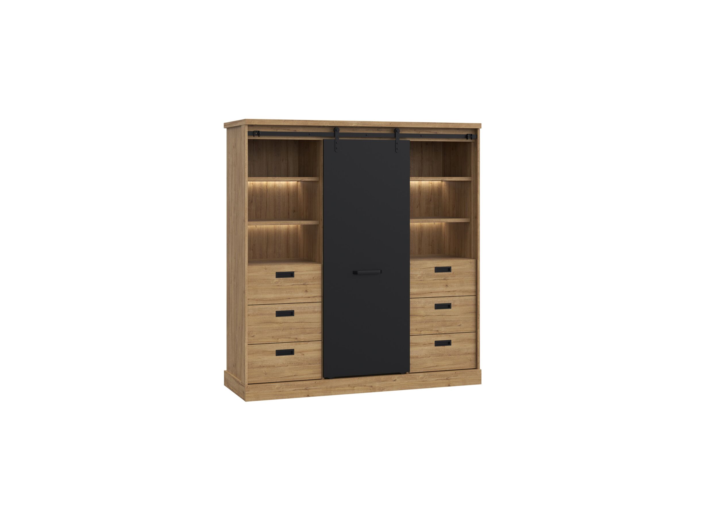 Buffetkast Kaszimiro 145cm - decor - waterford eik/ zwart
