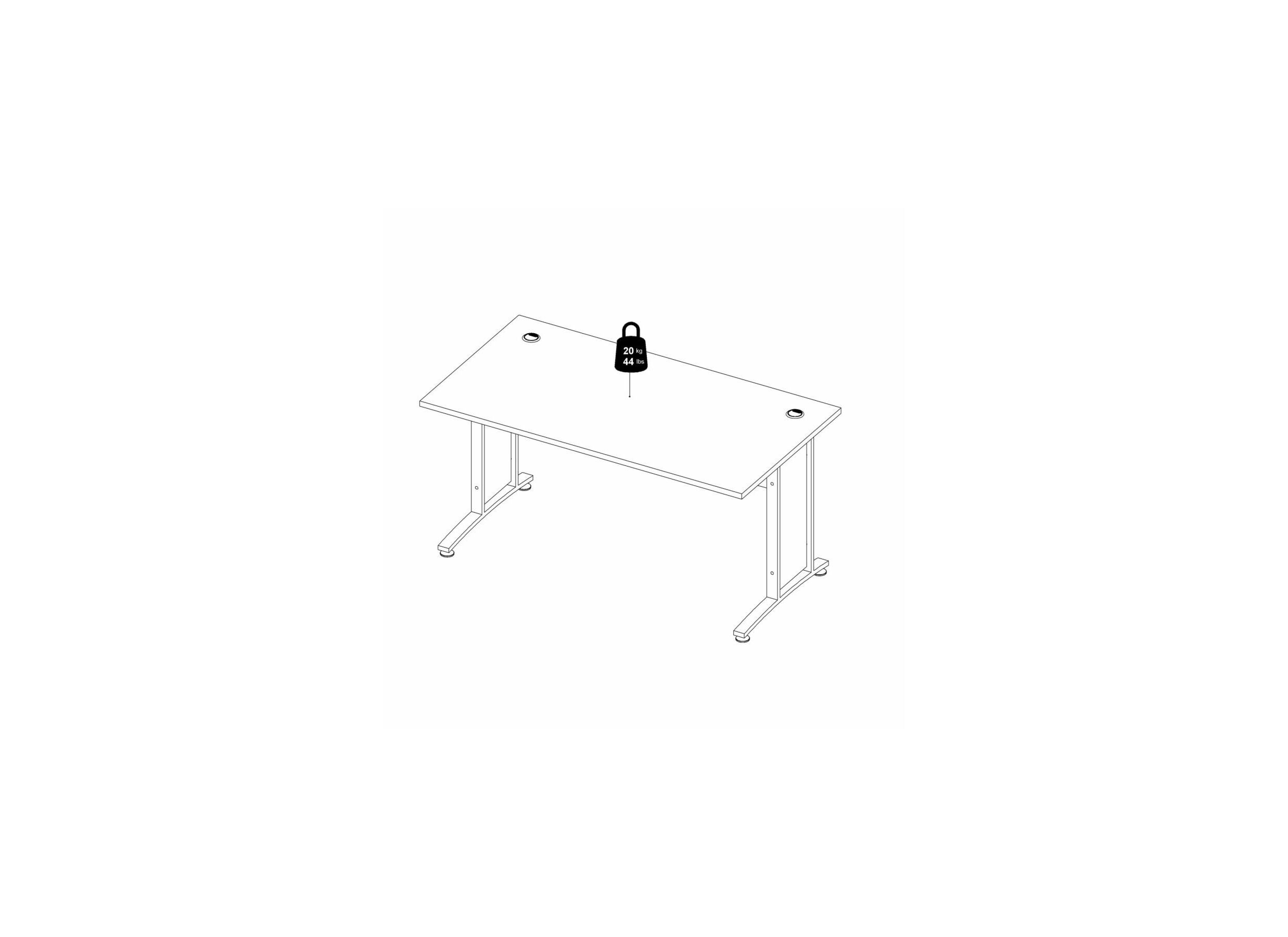 Bureau Prima 150x80x66cm - melamine & metaal - wit in hoogte verstelbaar