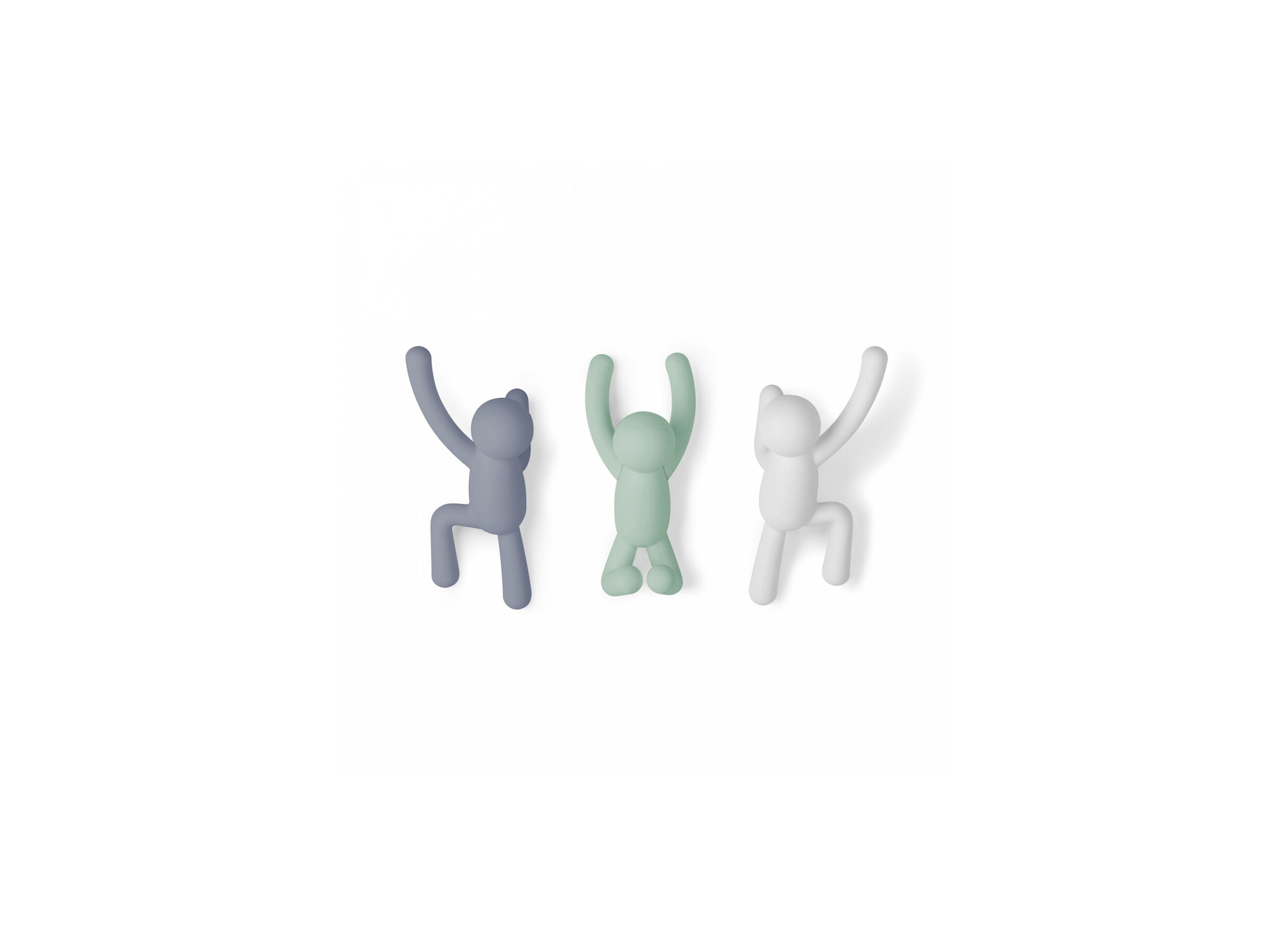 Portemanteau mural Buddy 7 - Portemanteau mural Buddy 7,6cm, lot de 3