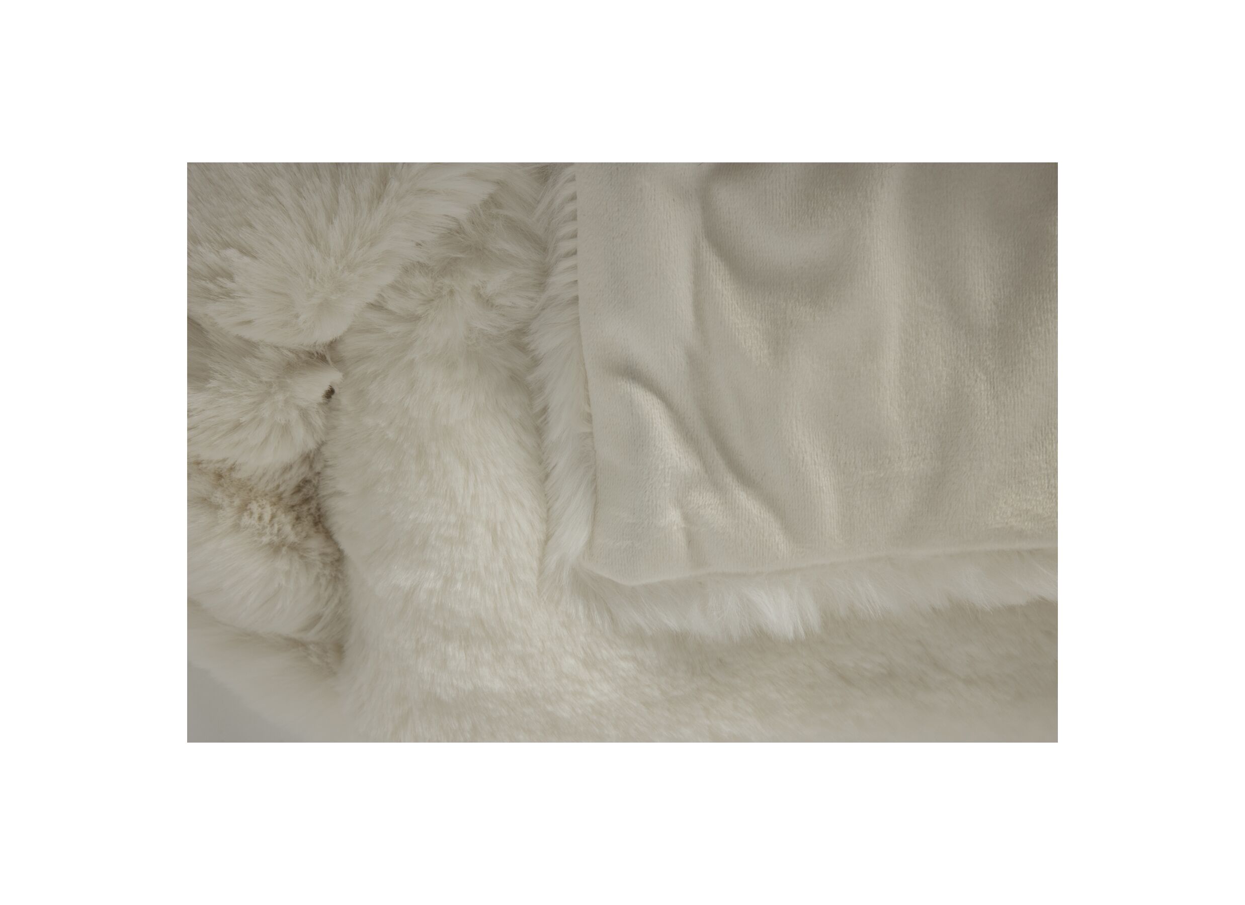 Detail - Plaid Duffie 130x180cm - imitation fourrure de lapin - blanc