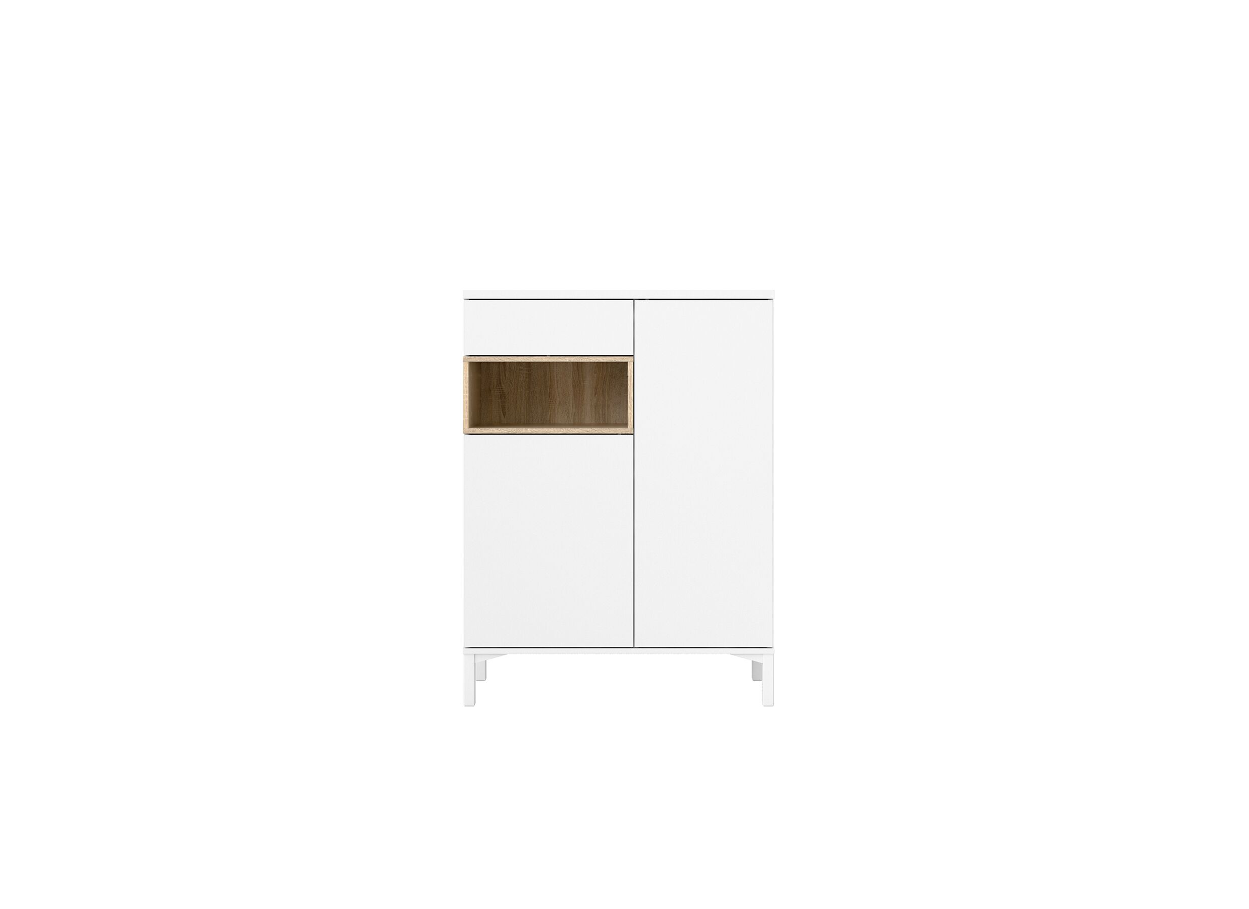 Dressoir Roomers 89cm - spaanplaat - witte eik