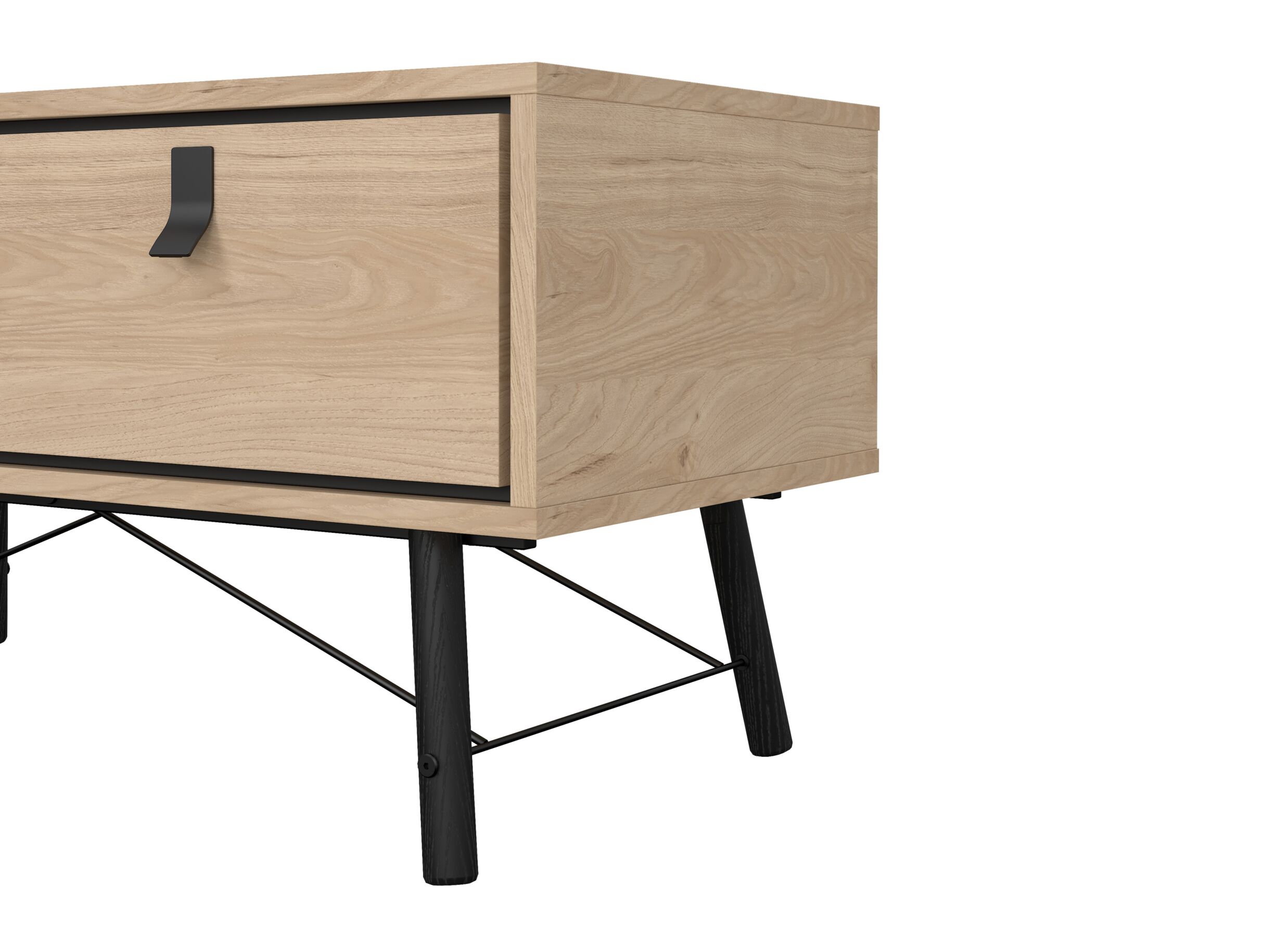 Detail - Table basse Ry 102x49cm - décor - marron & noir