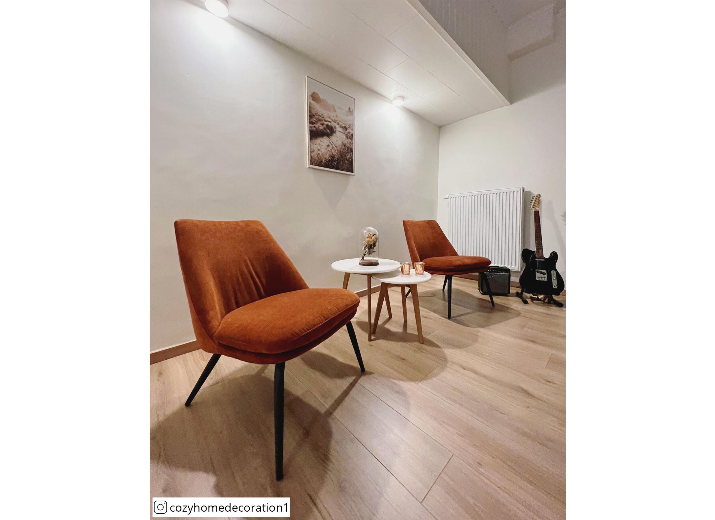 Fauteuil Yoyo 56x73x77cm - tissu - rouille