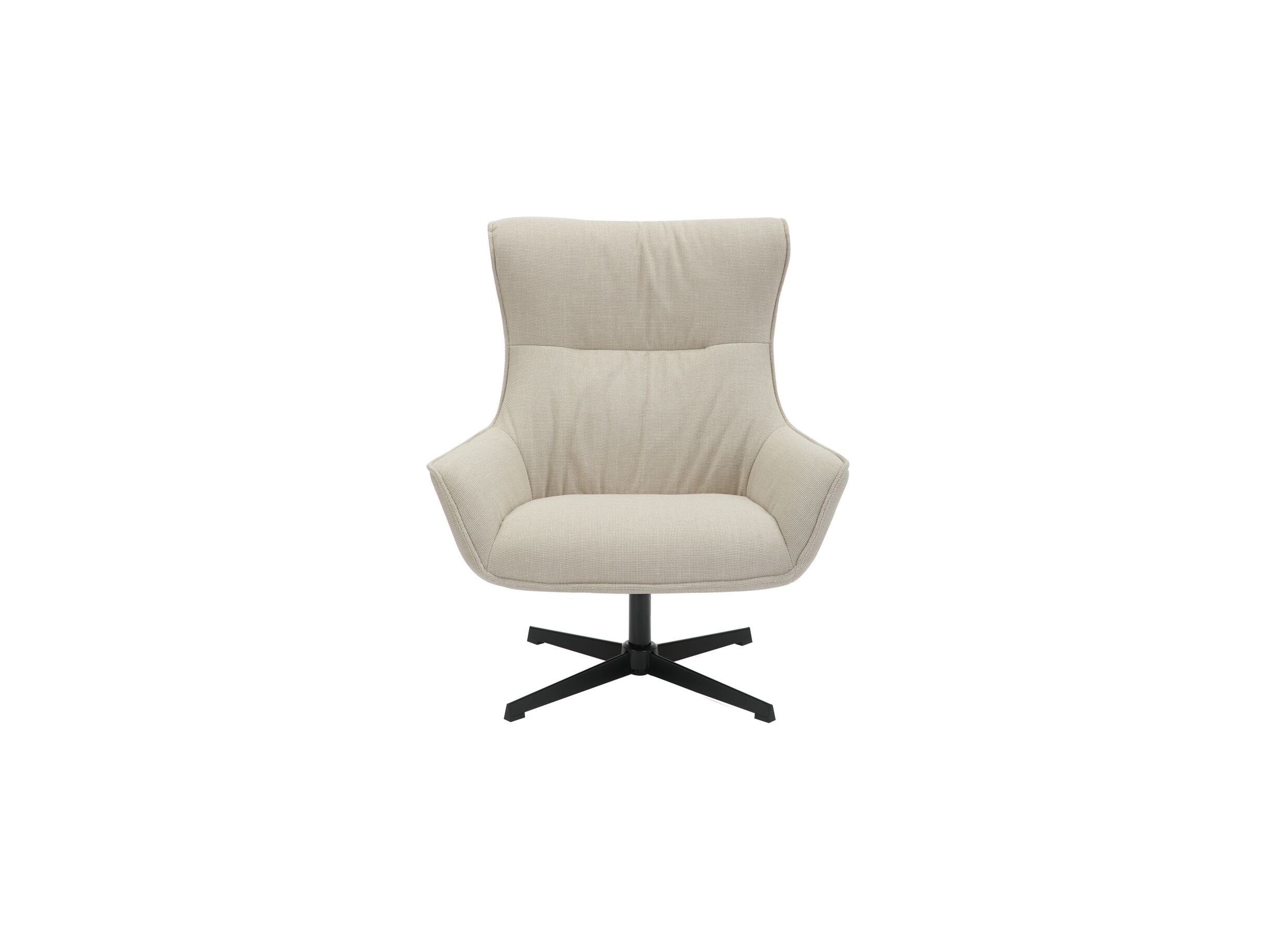 Fauteuil pivotant Crucible 85x83x103cm - tissu - crème