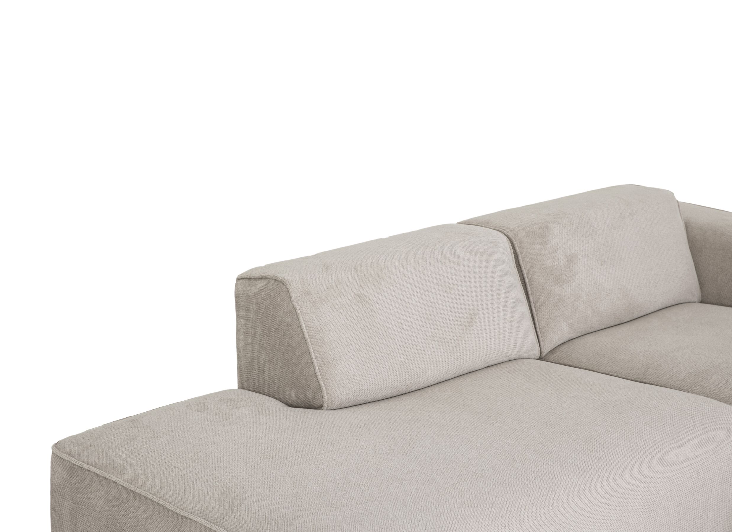 Detailfoto - Hoeksalon Enjoy 227x161cm - stof - beige