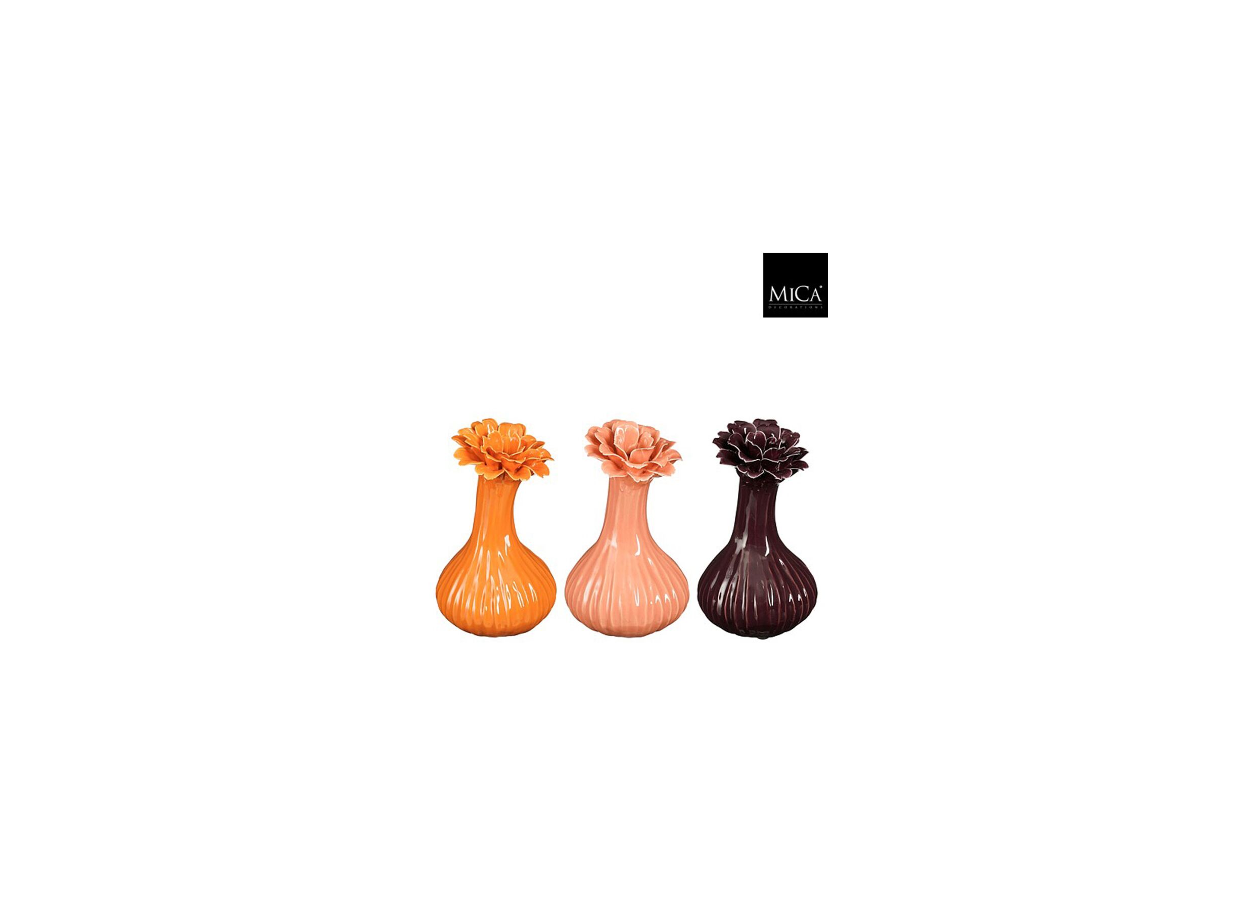 Vaas Yvke H21cm - keramiek - paars/roze/oranje - Vase Yvke H21cm - céramique - pourpre/rose/orange