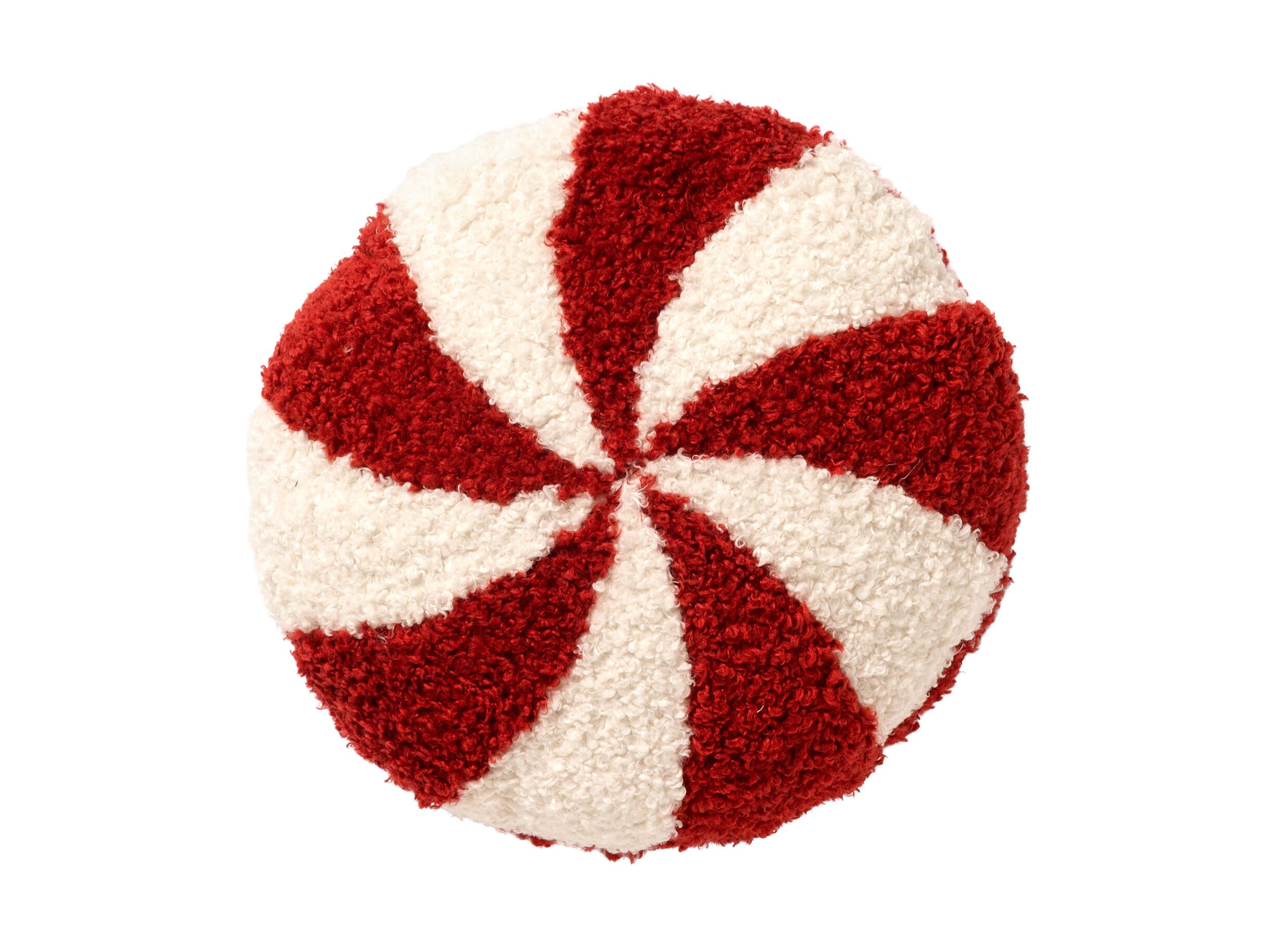 Plus Important - Coussin Candy Pop Ø36cm - tissu - pompeian red & blanc
