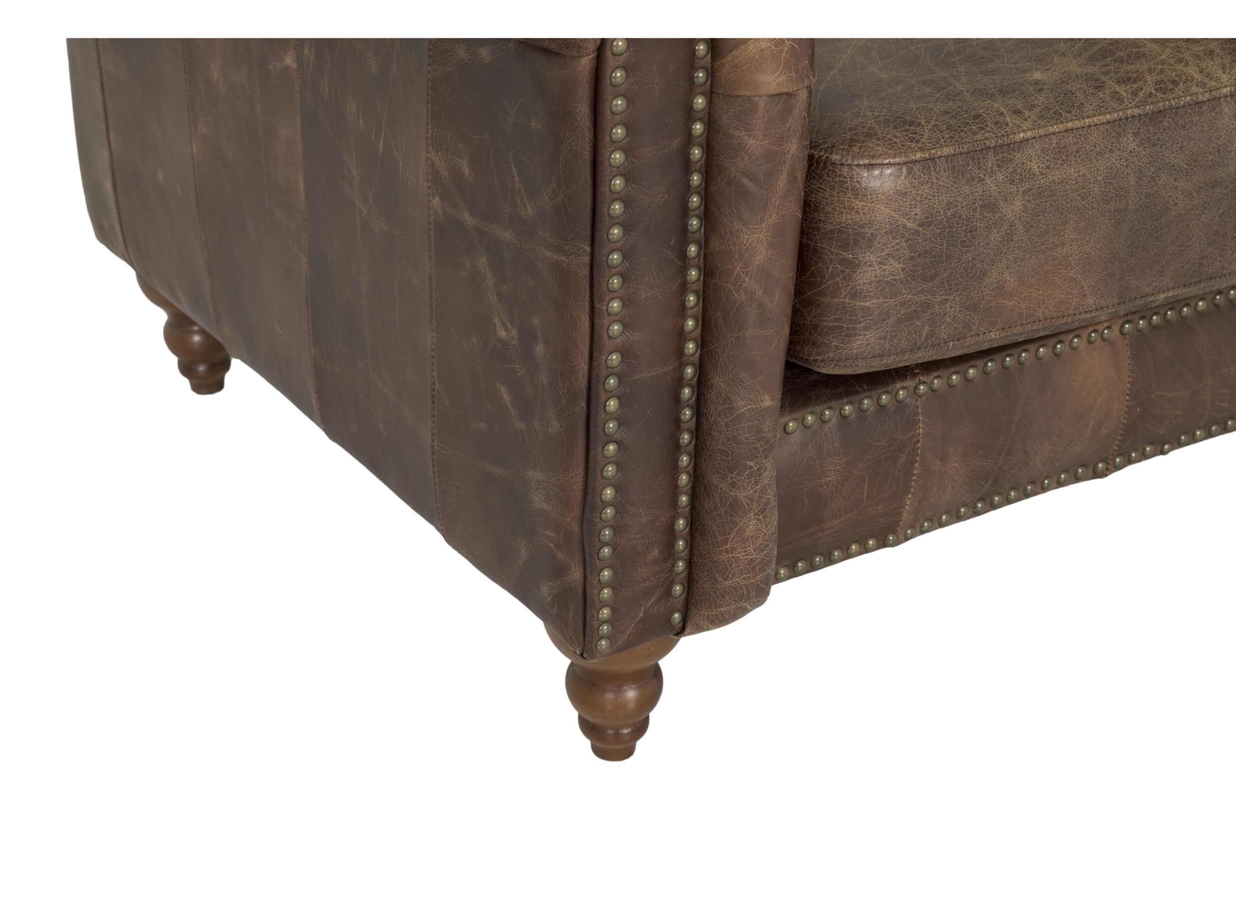 Detail - Chesterfield Stanley 1 place cuir marron
