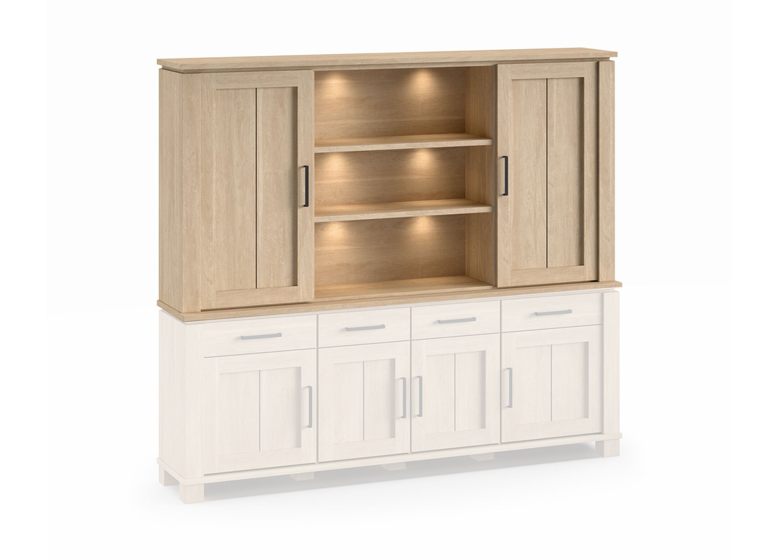 Opzetstuk Alba 199cm - decor - sand oak nature - Surmeuble Alba 199cm - décor - sand oak nature