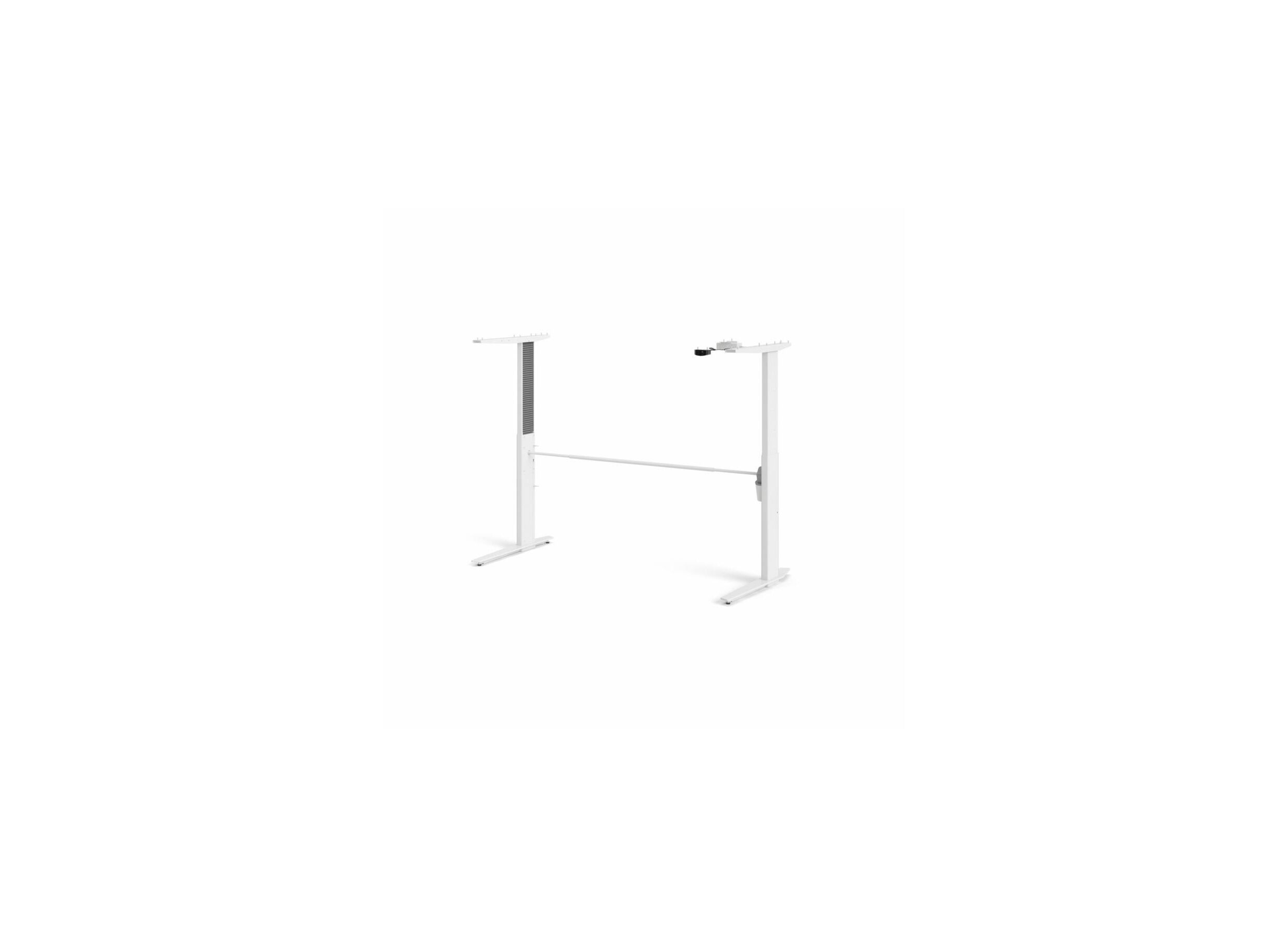 Bureau Prima 180x90x66cm - melamine & metaal - wit in hoogte verstelbaar