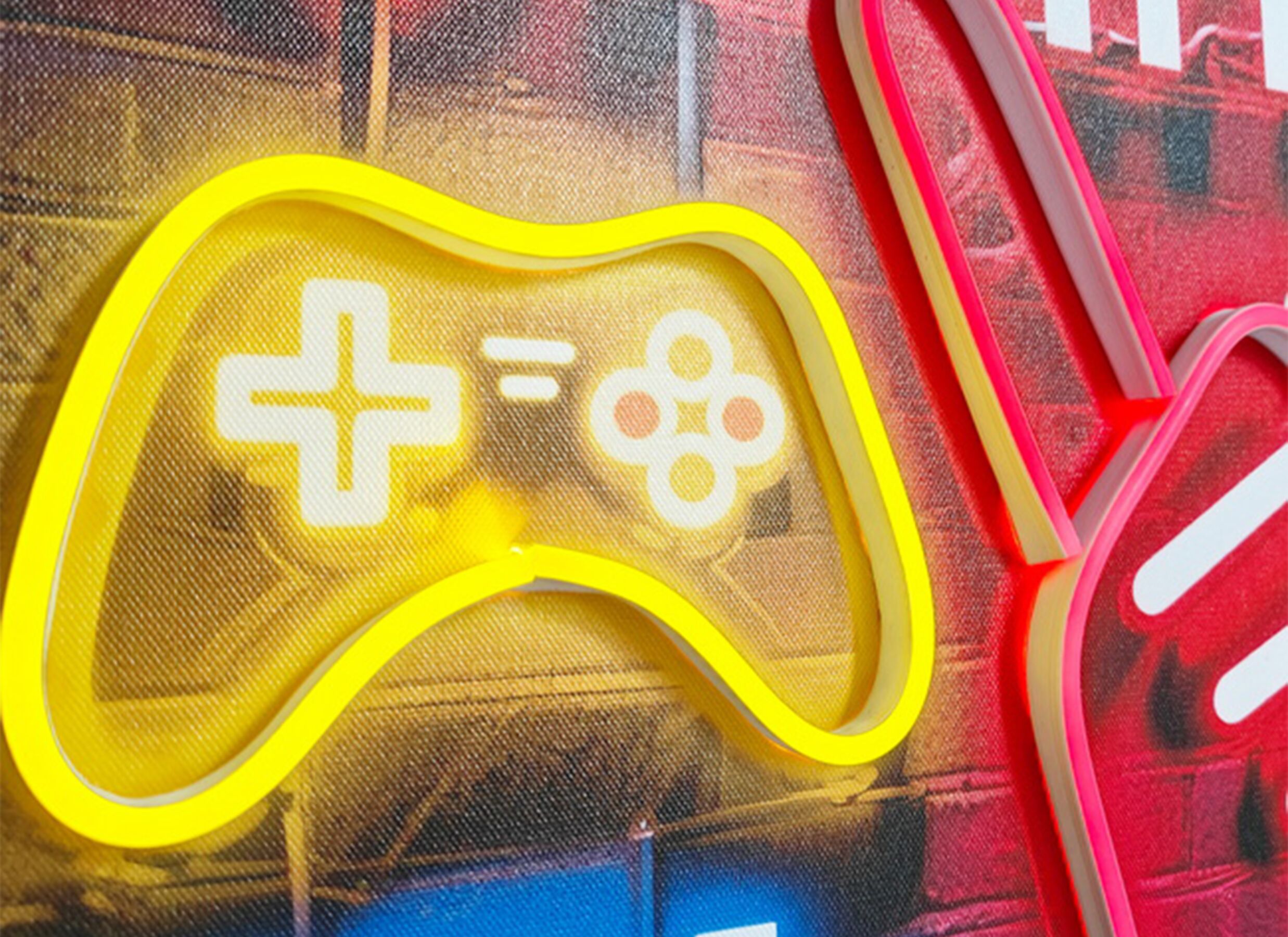 Detailfoto - Print op canvas Game On LED 45x60cm