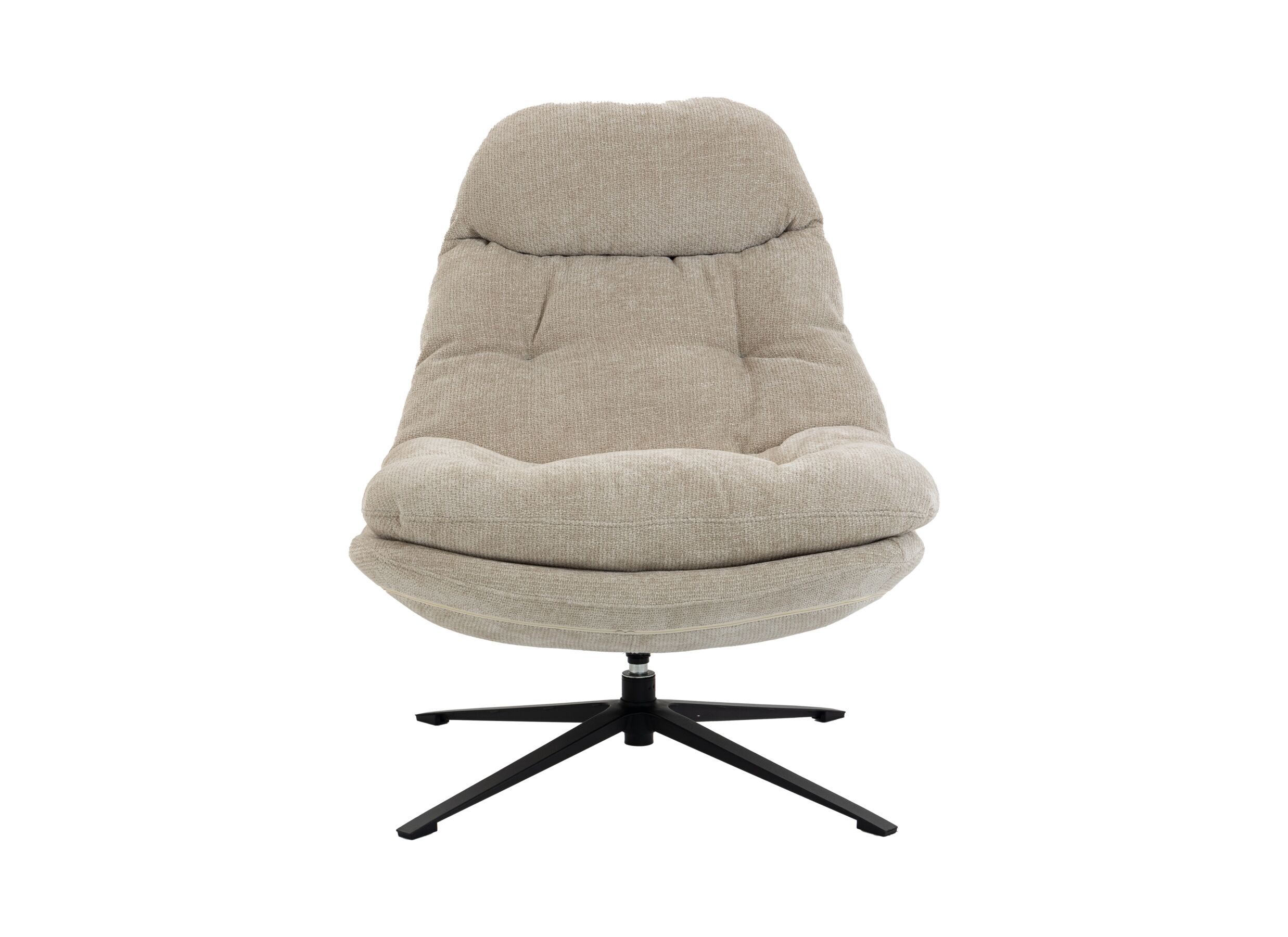 Overzichtsfoto - Draaifauteuil Nouka 81x96x98cm - stof - beige
