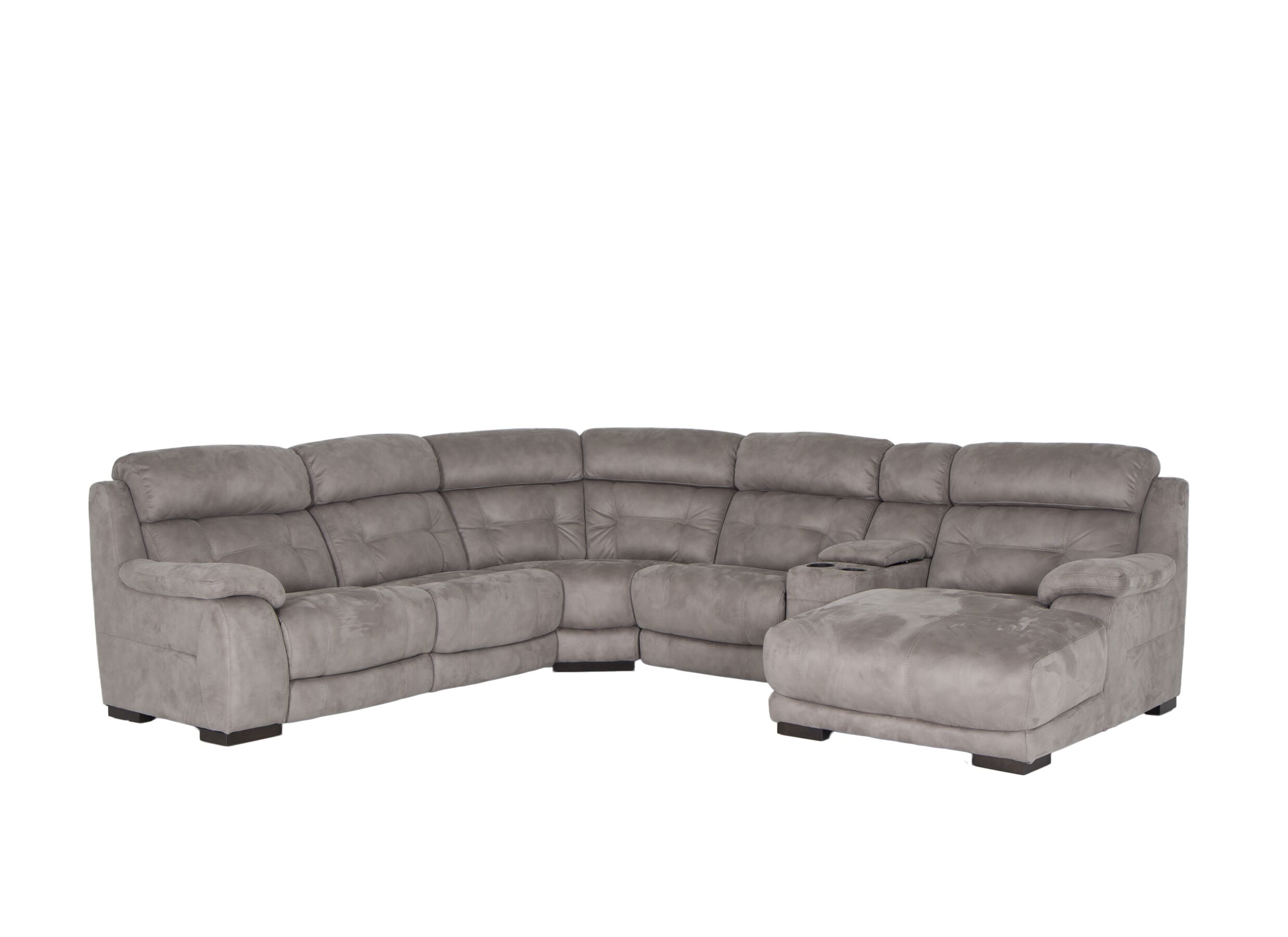 Hoeksalon Krall 344x300cm - stof - grijs - met relax