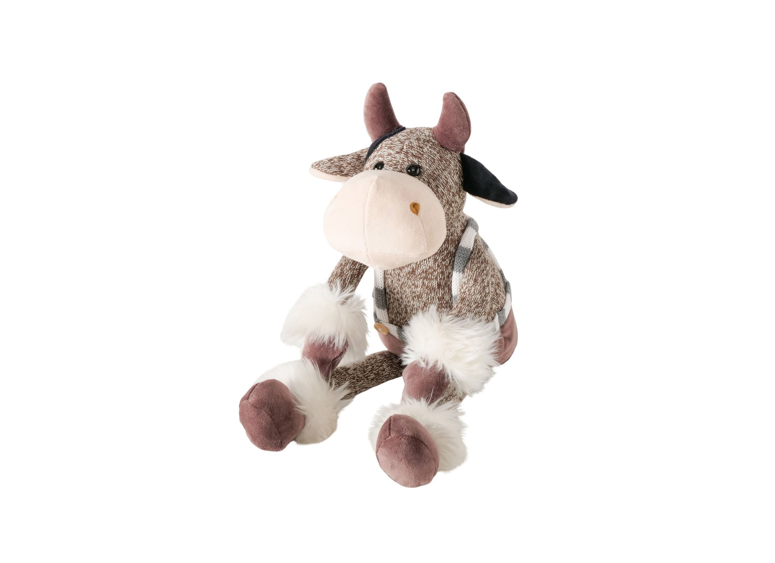 Kerstdecoratie Knuffel Vala Koe H28cm - Décoration de Noël Peluche Vala Vache H28cm