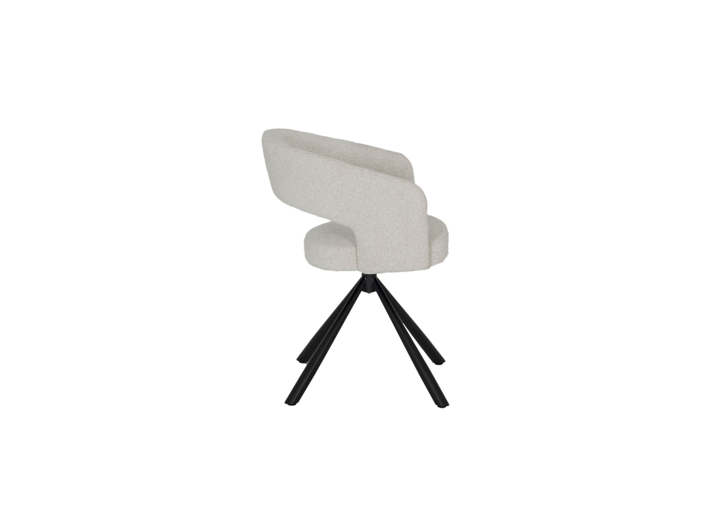 Detailfoto - Draaistoel Robin 60x56x79,50cm - stof - grijs