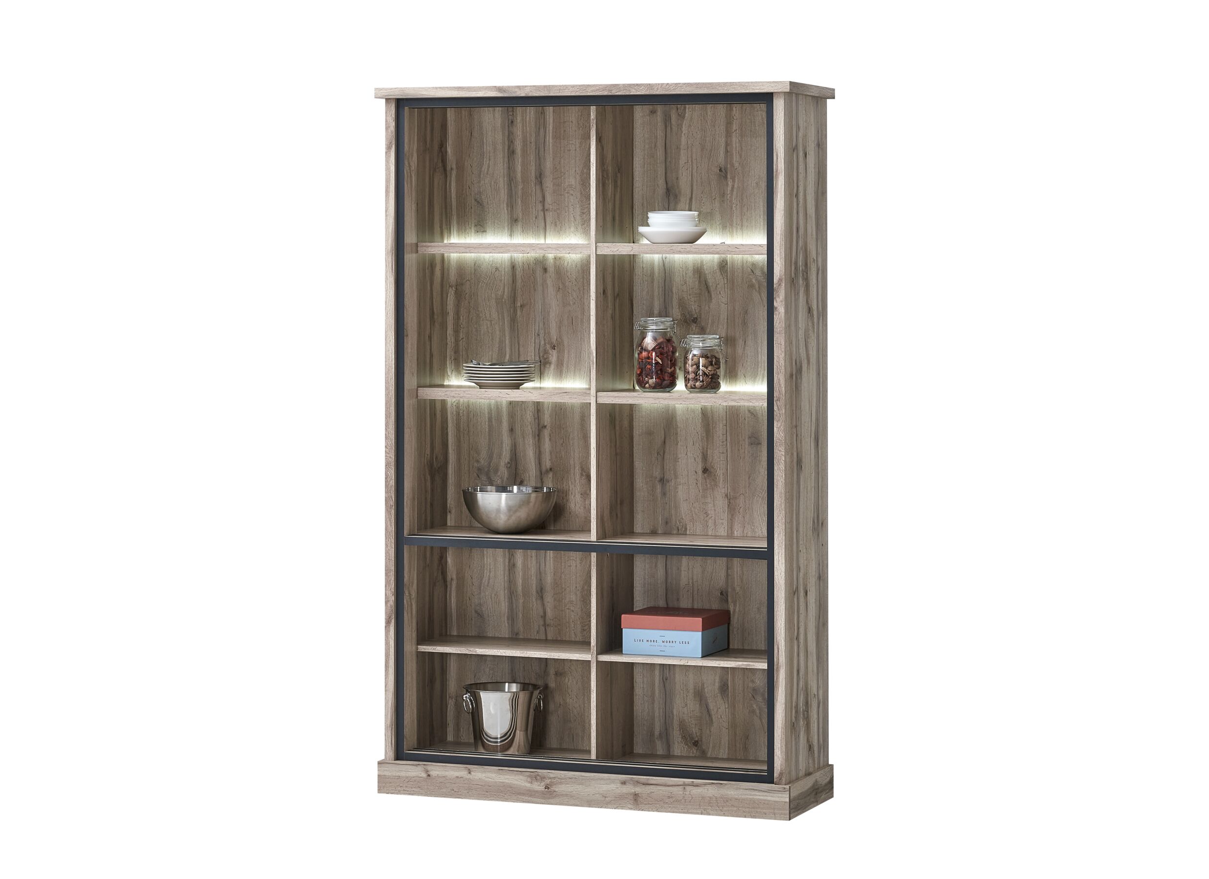 Indeling - Vitrinekast Elena 126cm - decor - canada oak