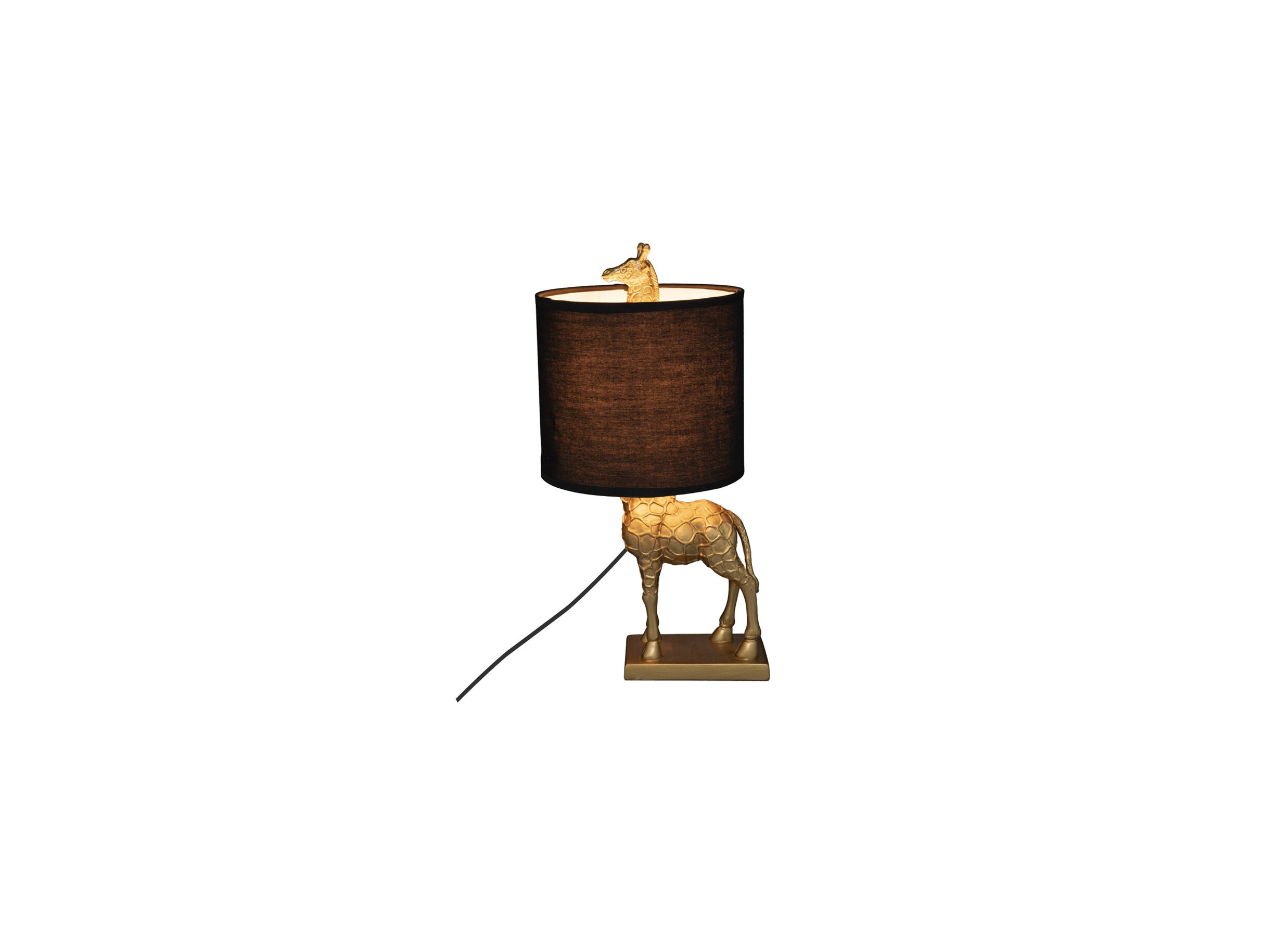 Aperçu - Lampe de table Girafe E27 H42cm - métal & polystone - or/noir