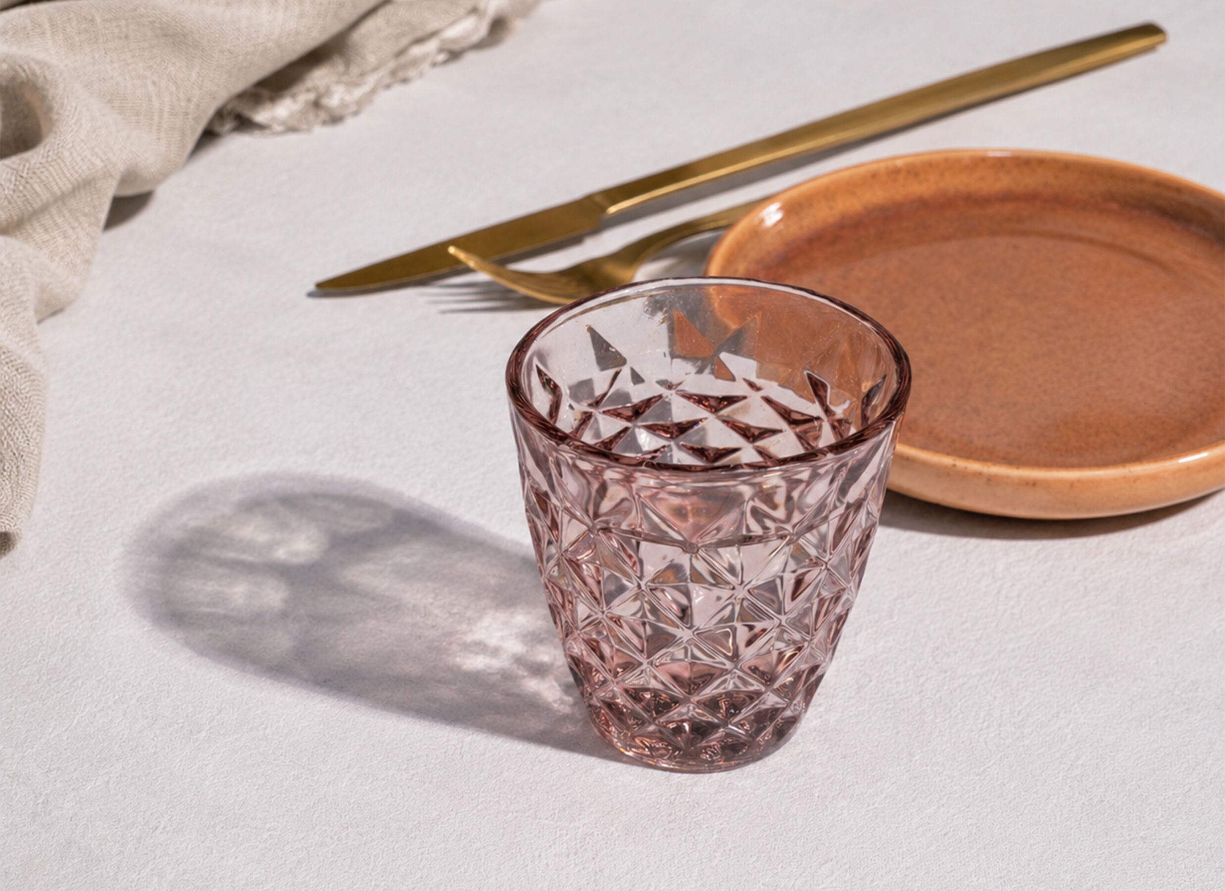 Foto ambiance - Verre Prisma 22cl - verre - rose lot de 4