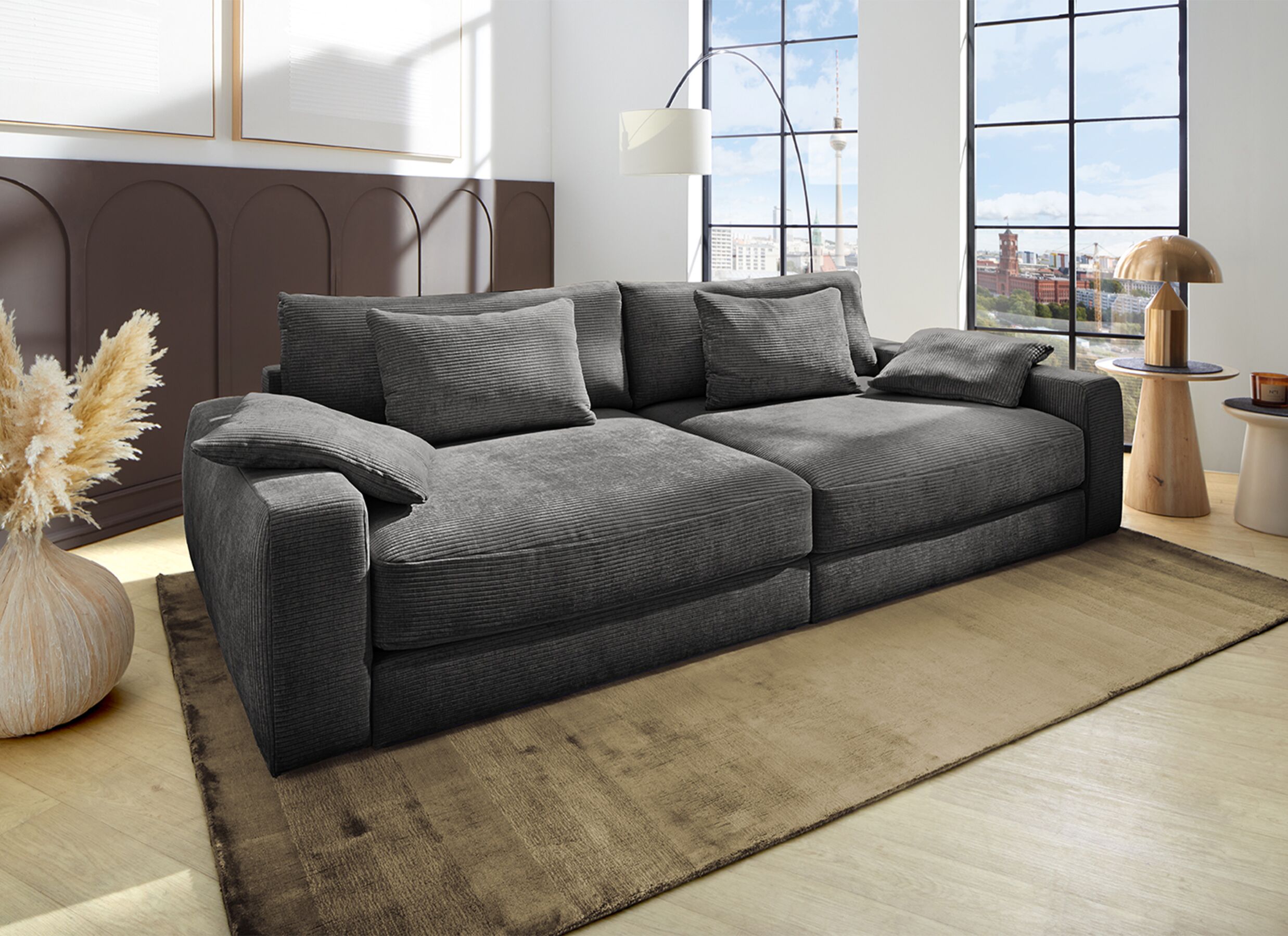 Sfeerfoto - Zetelbed Milano 1-persoons - stof - grijs