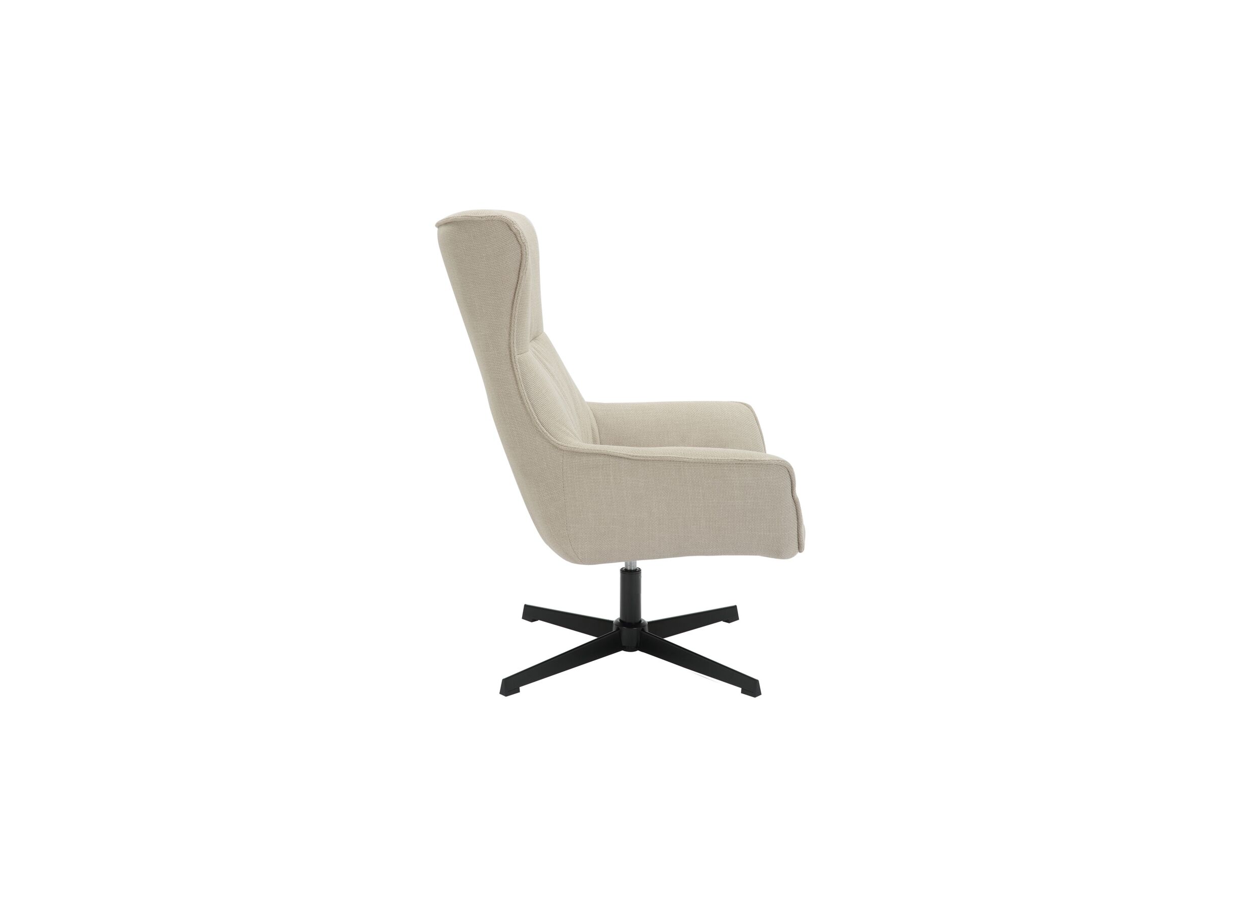 Fauteuil pivotant Crucible 85x83x103cm - tissu - crème