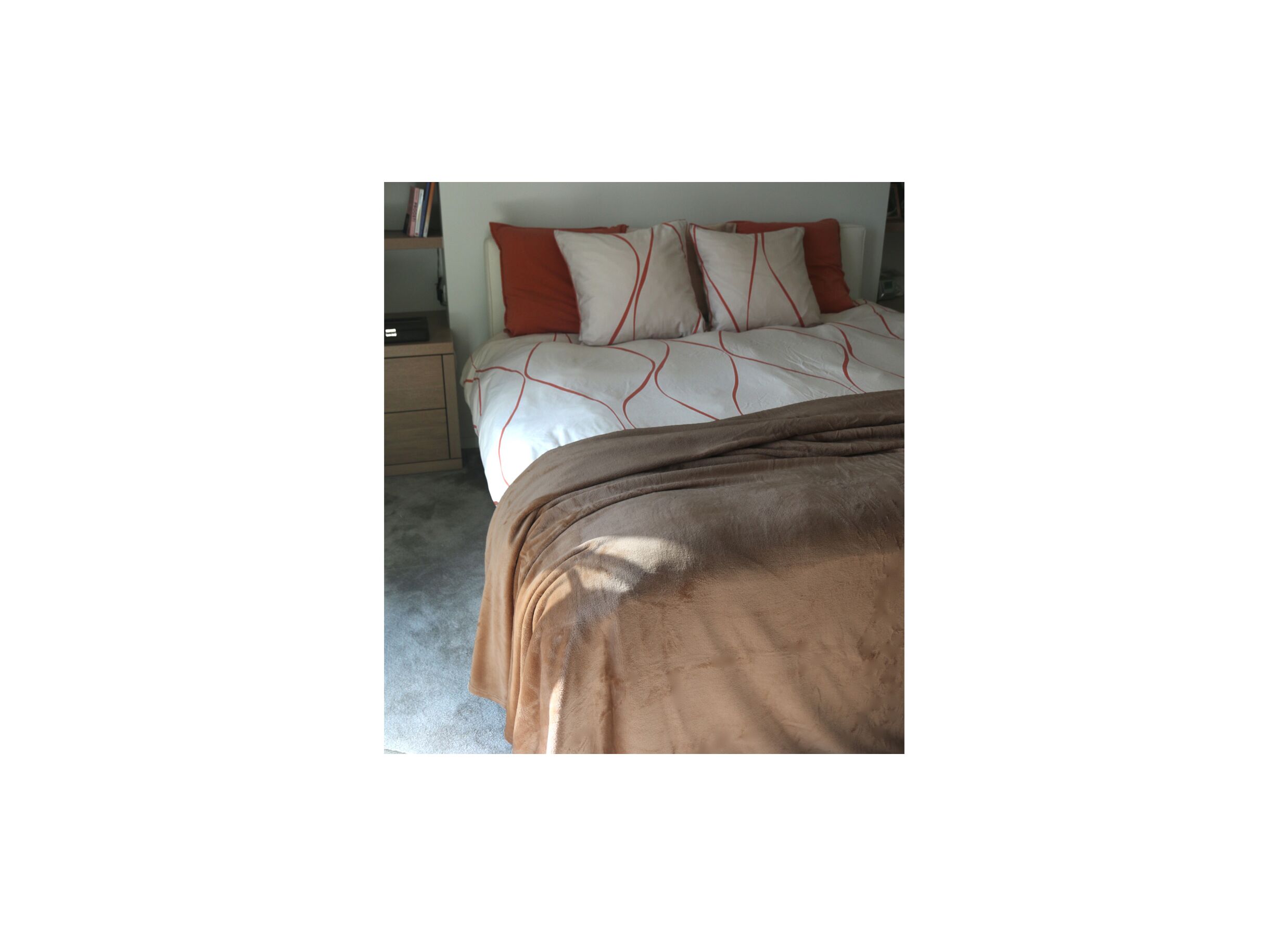 Foto ambiance - Plaid 220x240cm microfibre camel