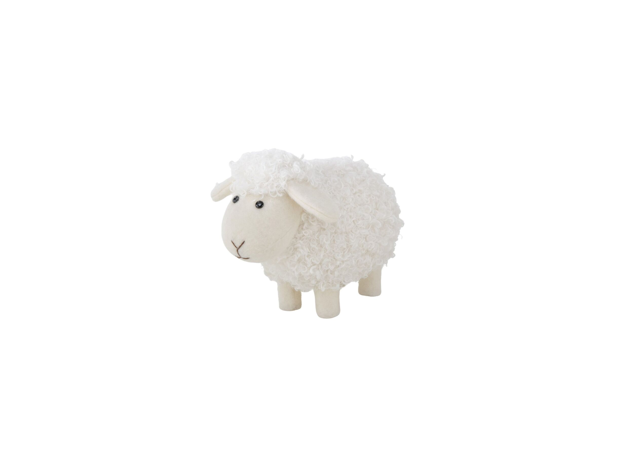 Overzichtsfoto - Figuur Wolly H21cm - kunststof - beige/wit