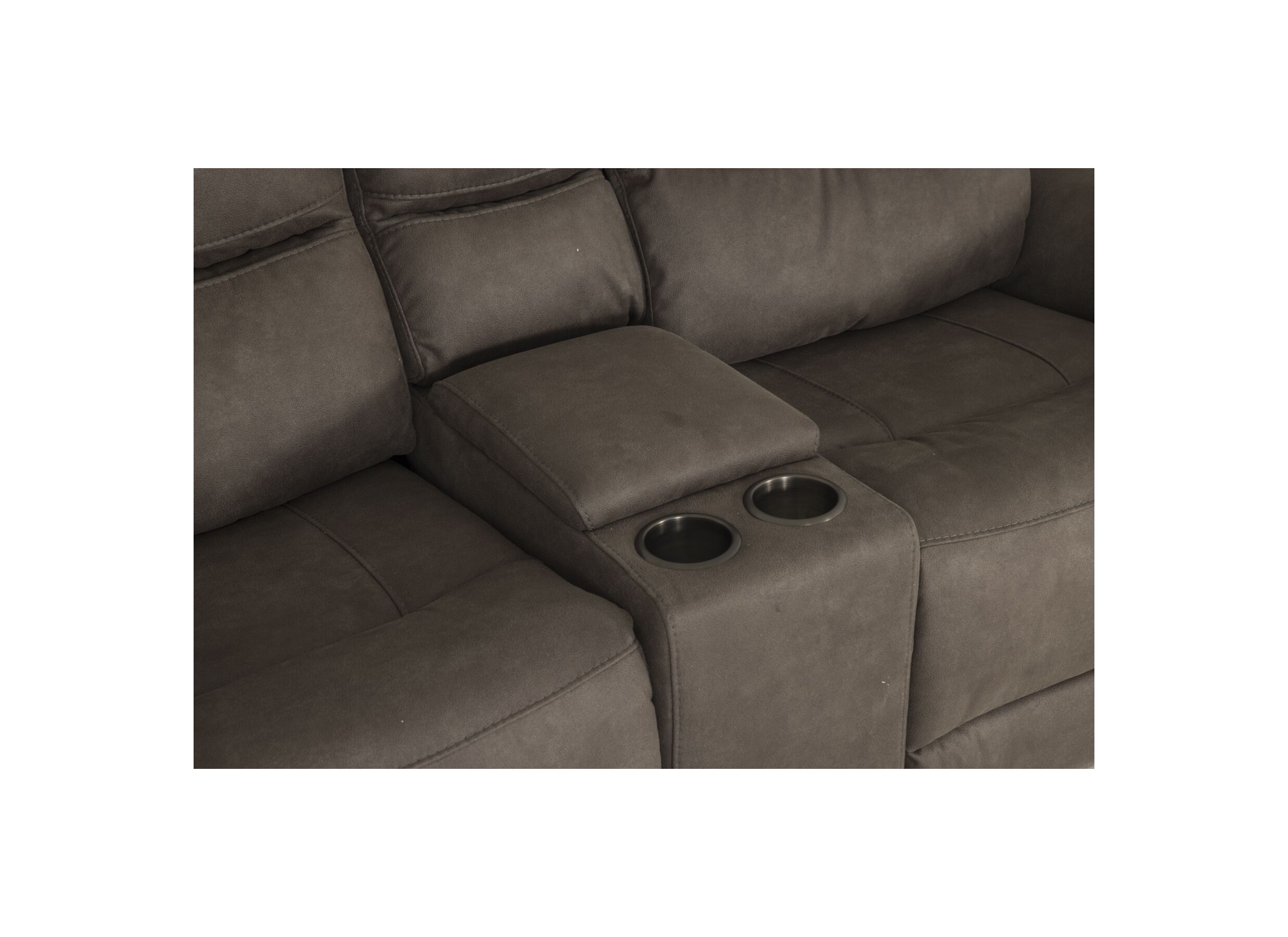 Detailfoto - Zetel Cluny 3+2+1-zit - stof - bruingrijs met relax