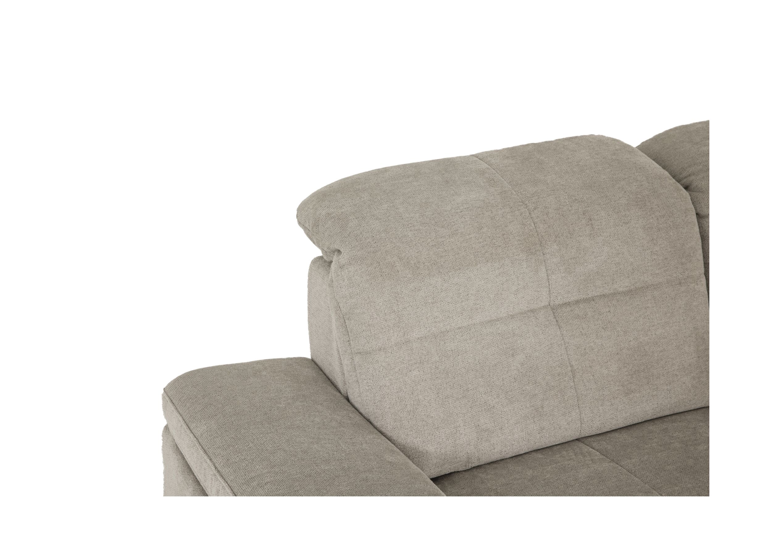 Detail - Canapé d'angle Naja 353x255cm - tissu - desert avec fonction lit et réglage de la profondeur du siège