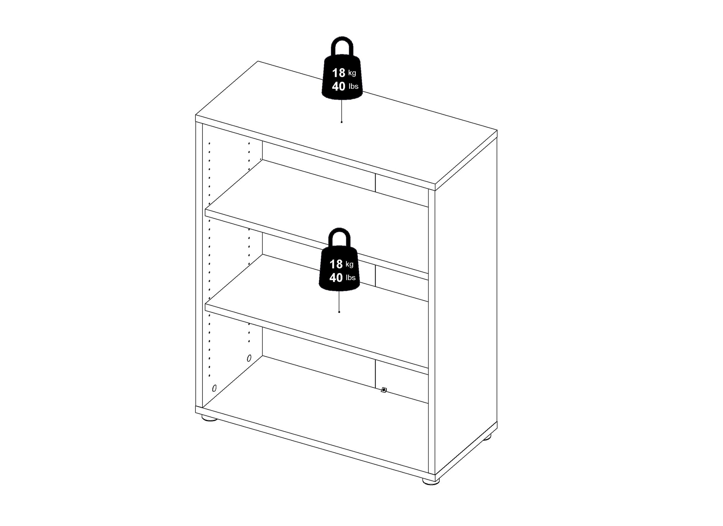 Afmetingen - Boekenrek Prima 89x40x113cm - decor - eik