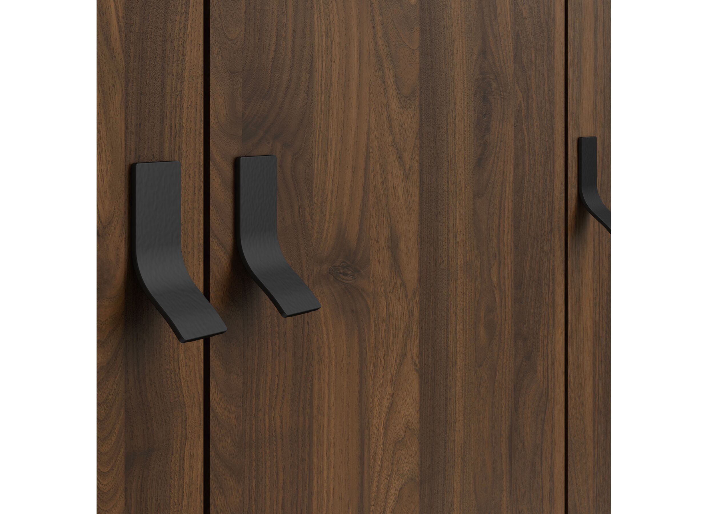 Kleerkast Ry 151cm - decor - mat zwart/okkernoot