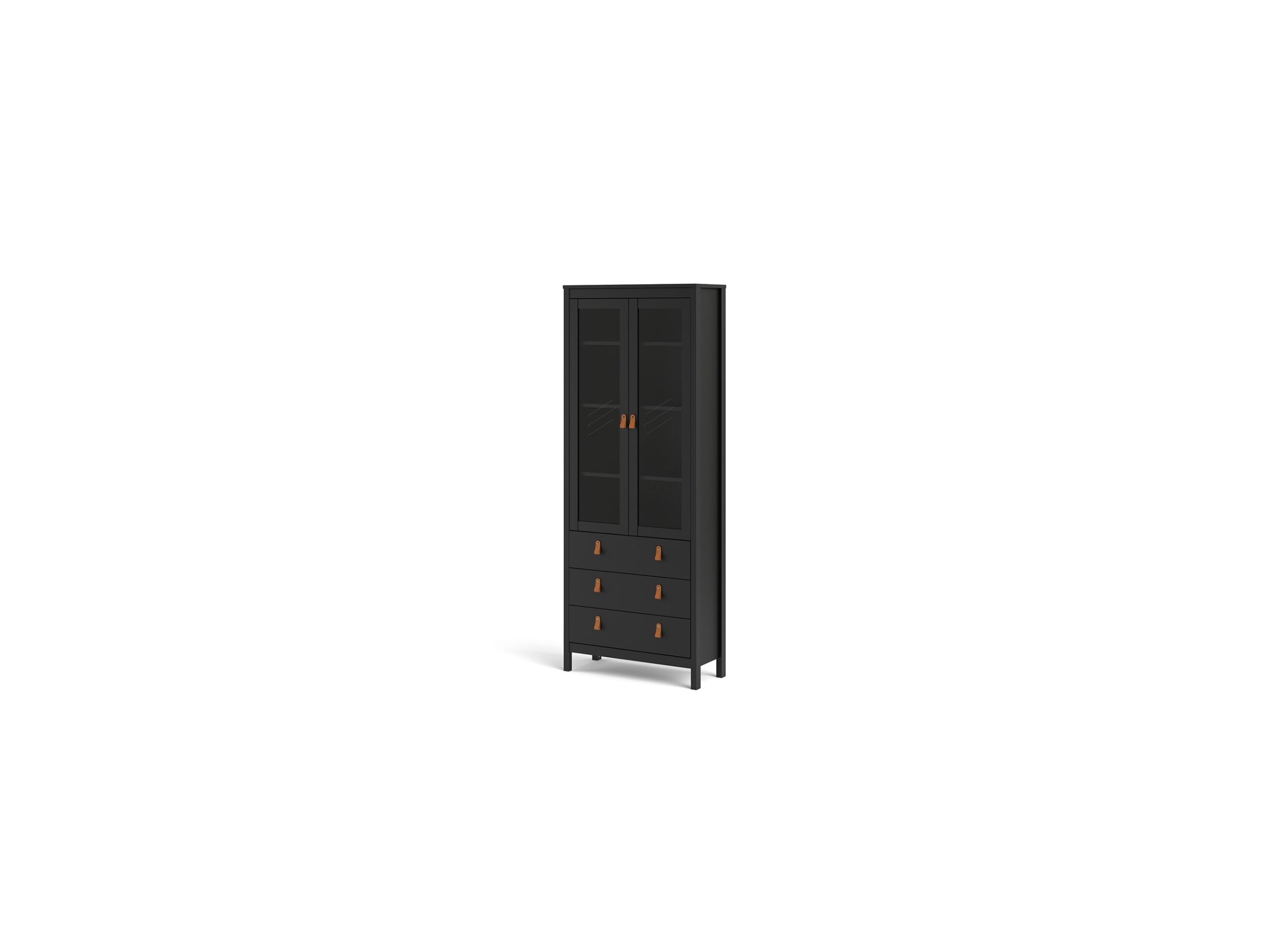 Vitrinekast Madrid 78cm - decor - zwart mat