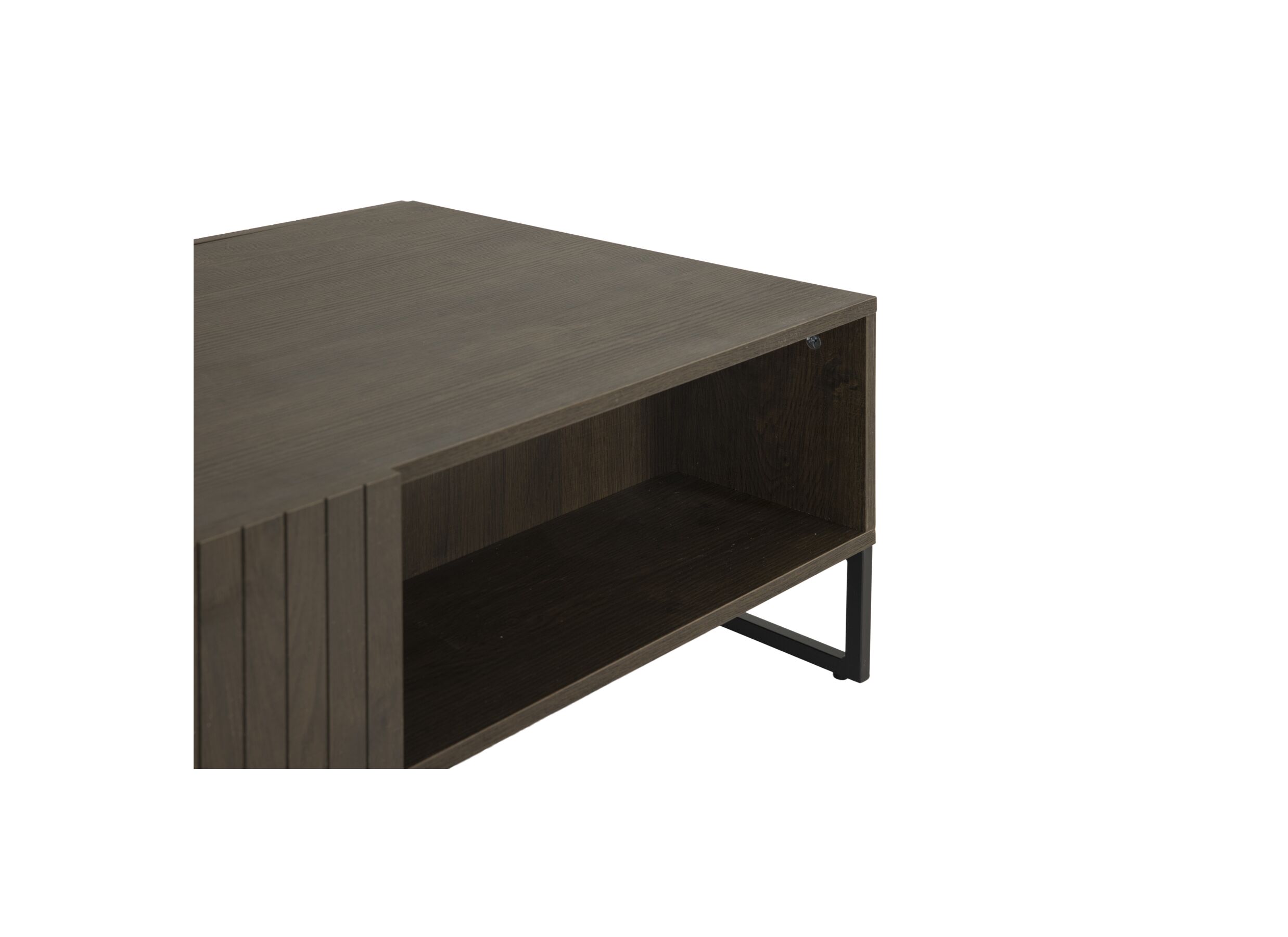 Detail - Table basse Vadis 119x62x36cm - melamine - brun foncé avec rangement