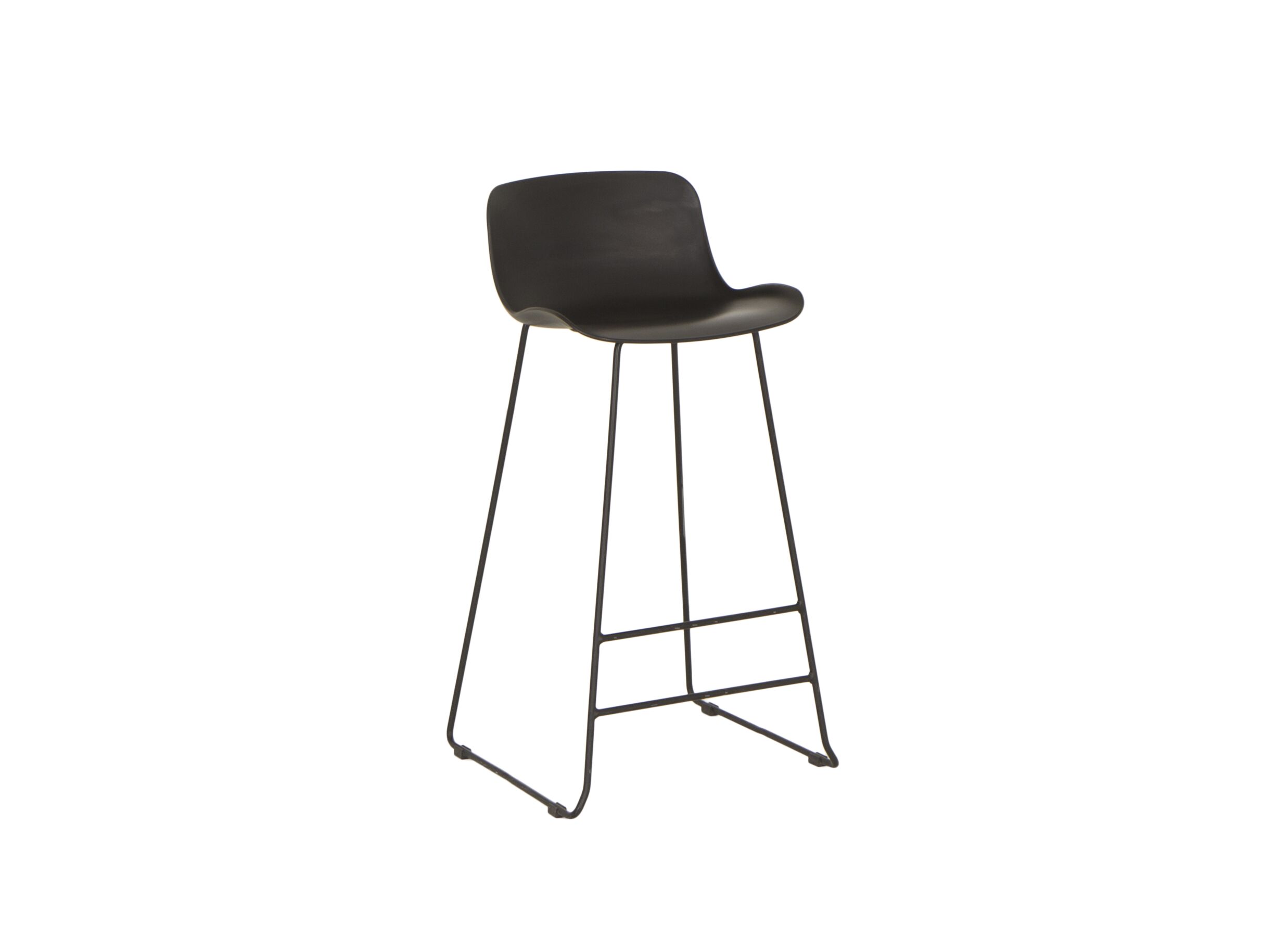 Chaise de bar Diavola HA76cm matière synthétique noir - Chaise de bar Diavola HA76cm - synthétique - noir