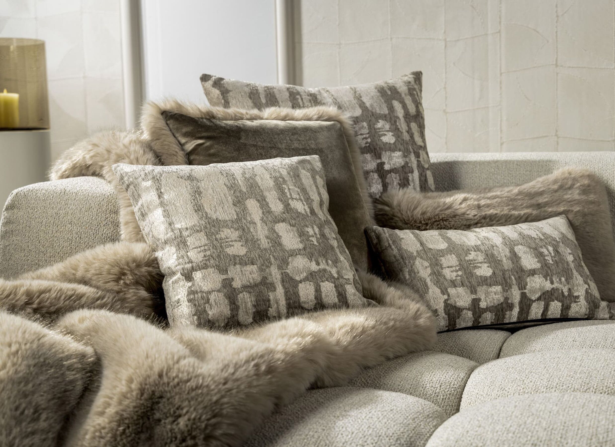 Foto ambiance - Coussin Julia 45x45cm - tissu - white pepper