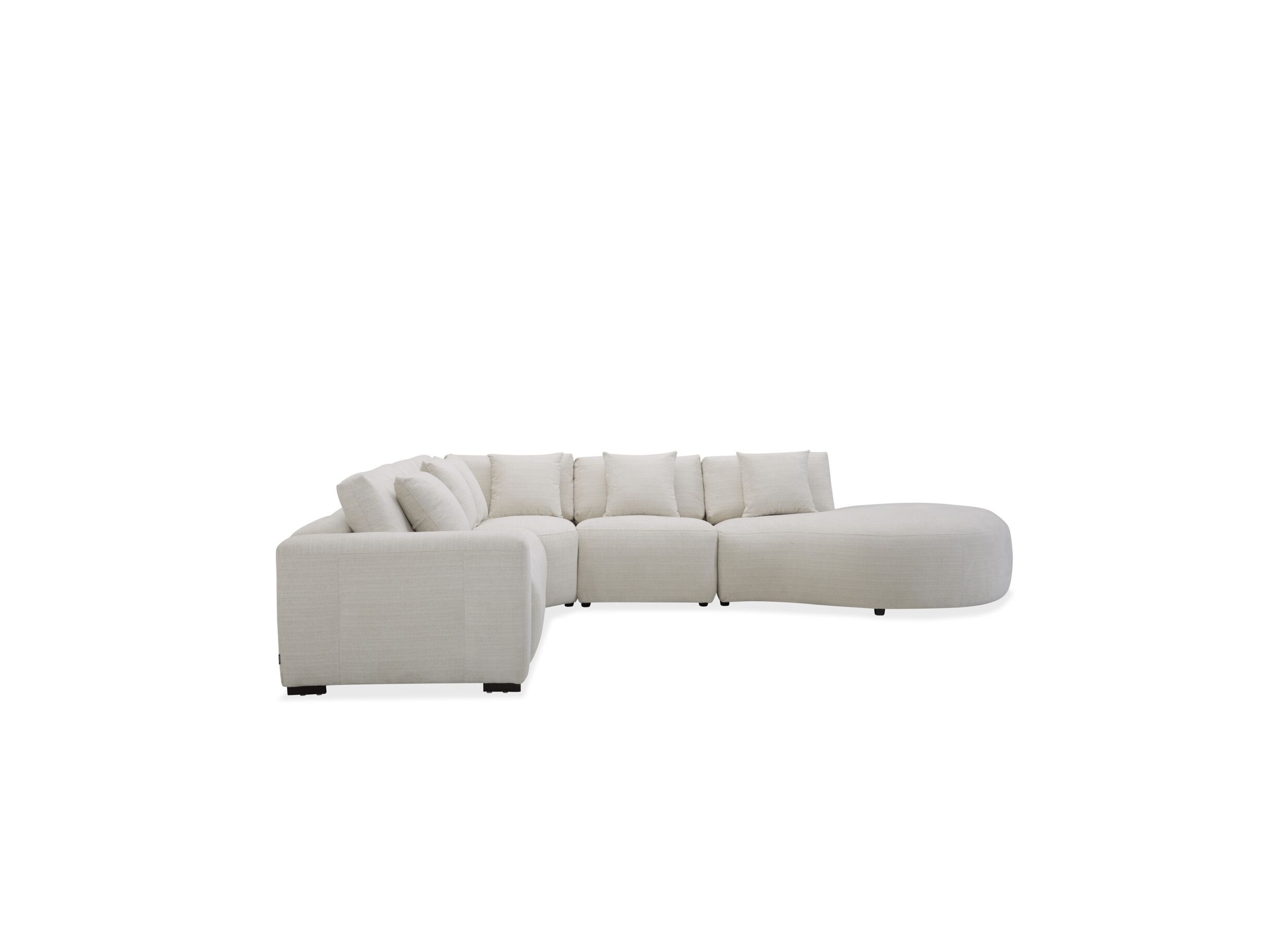 Overzichtsfoto - Hoeksalon Down 297x370cm - stof - crème met relax