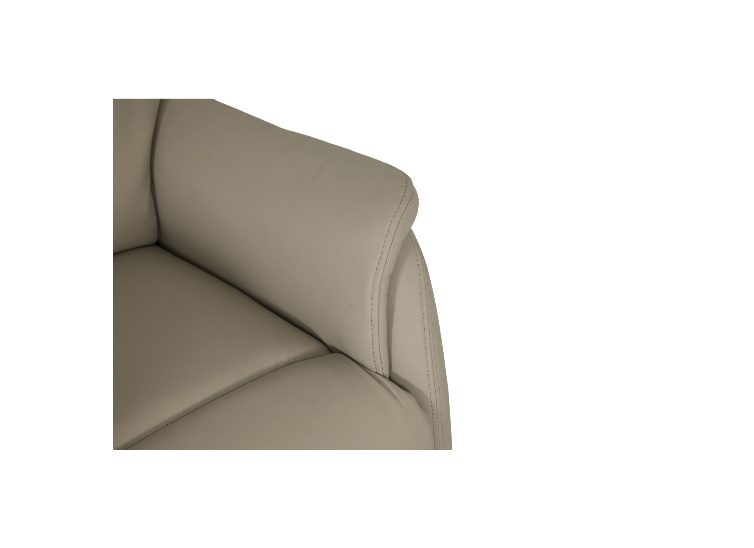 Detailfoto - Relaxzetel Vincenzo elekrisch - leder en lederlook - mushroom