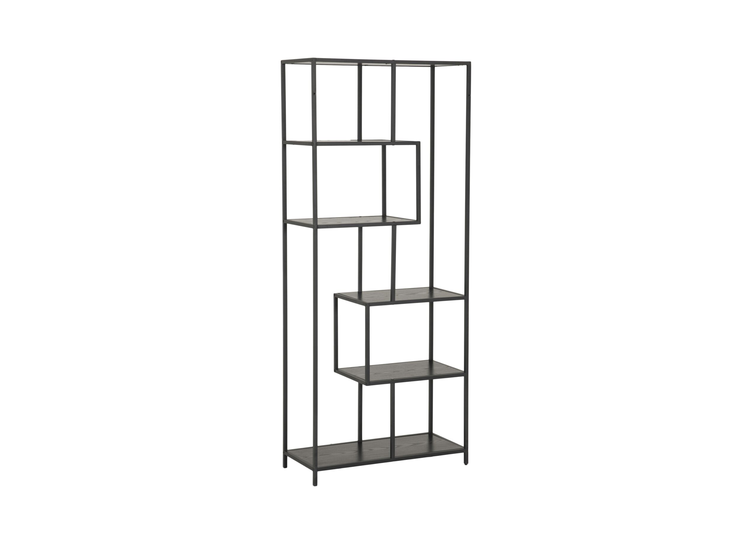 Plus Important - Étagère Tower 77x35x185cm - mélamine métal - noir