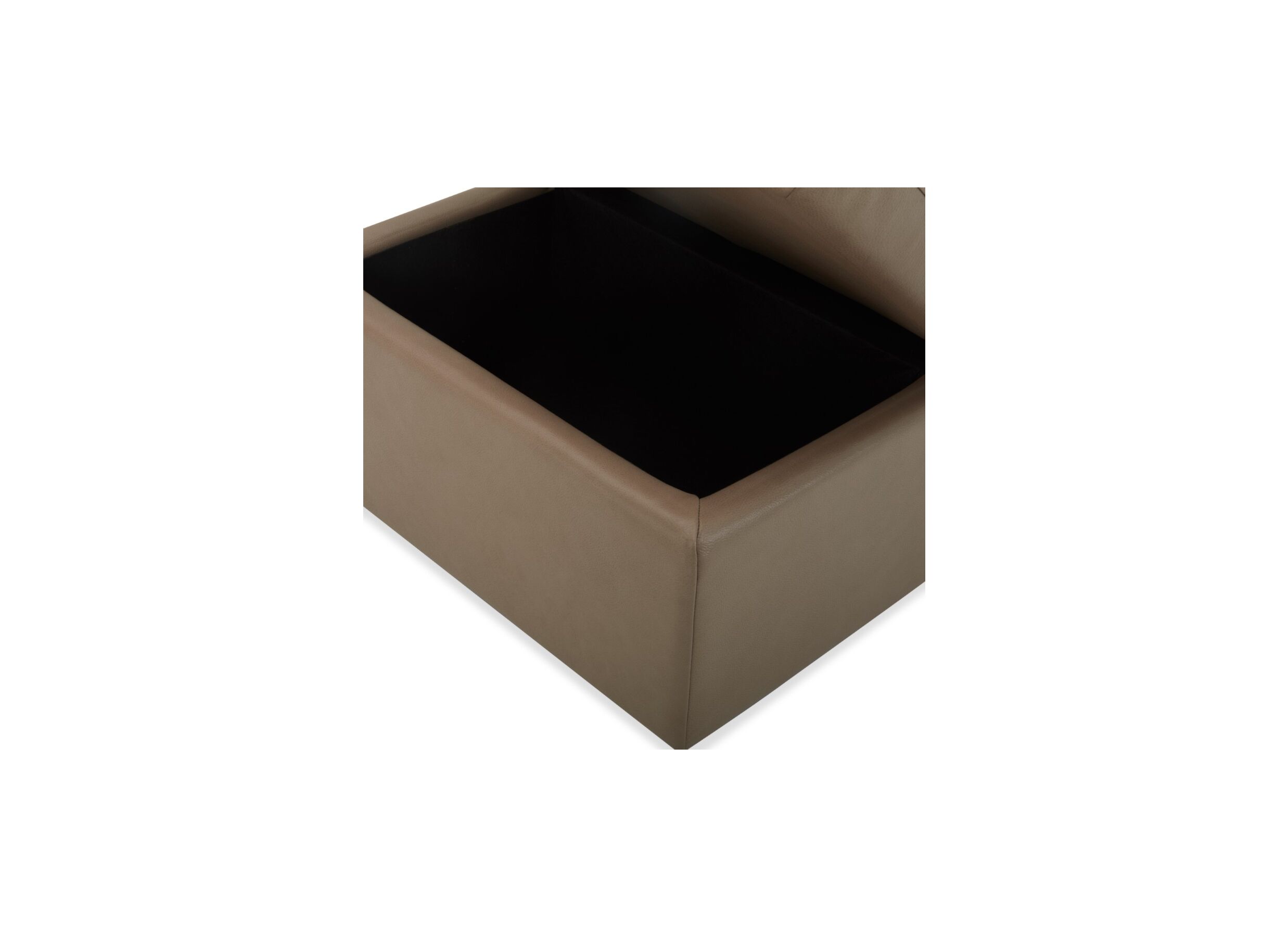 Pouf Back 102x71cm cuir camel avec rangement