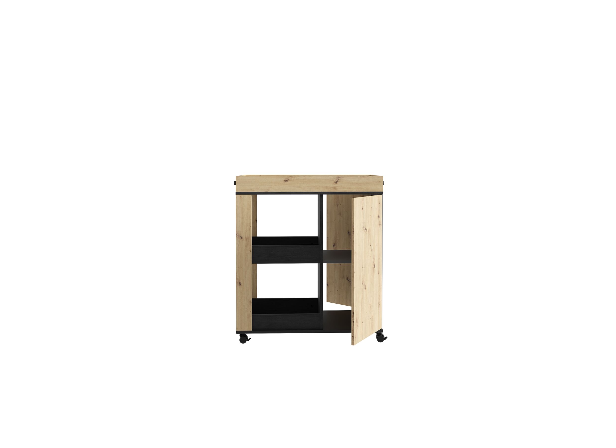 Serveerwagen 78cm - decor - artisanale eik