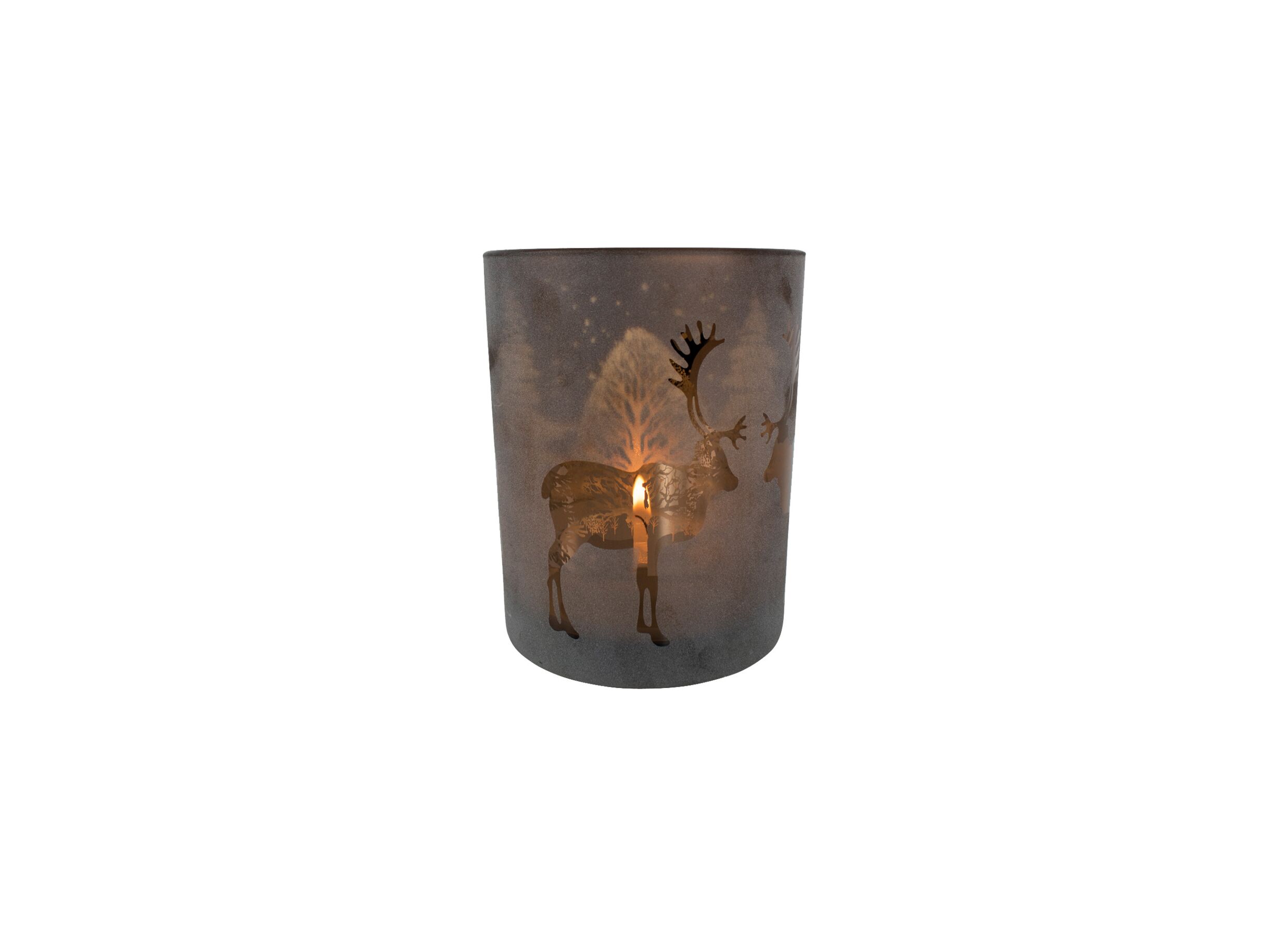 Aperçu - Porte-bougie Renne H18cm - verre - bronze