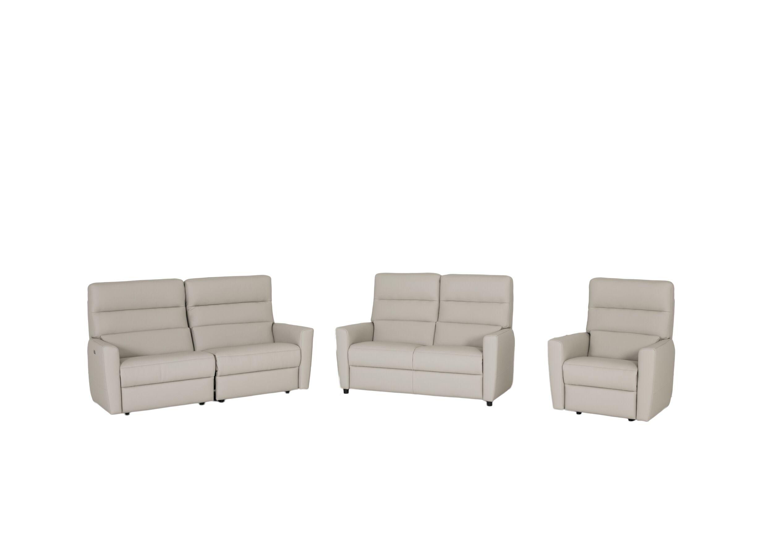 Plus Important - Canapé Dax 3+2+1 places - cuir - beige avec relax