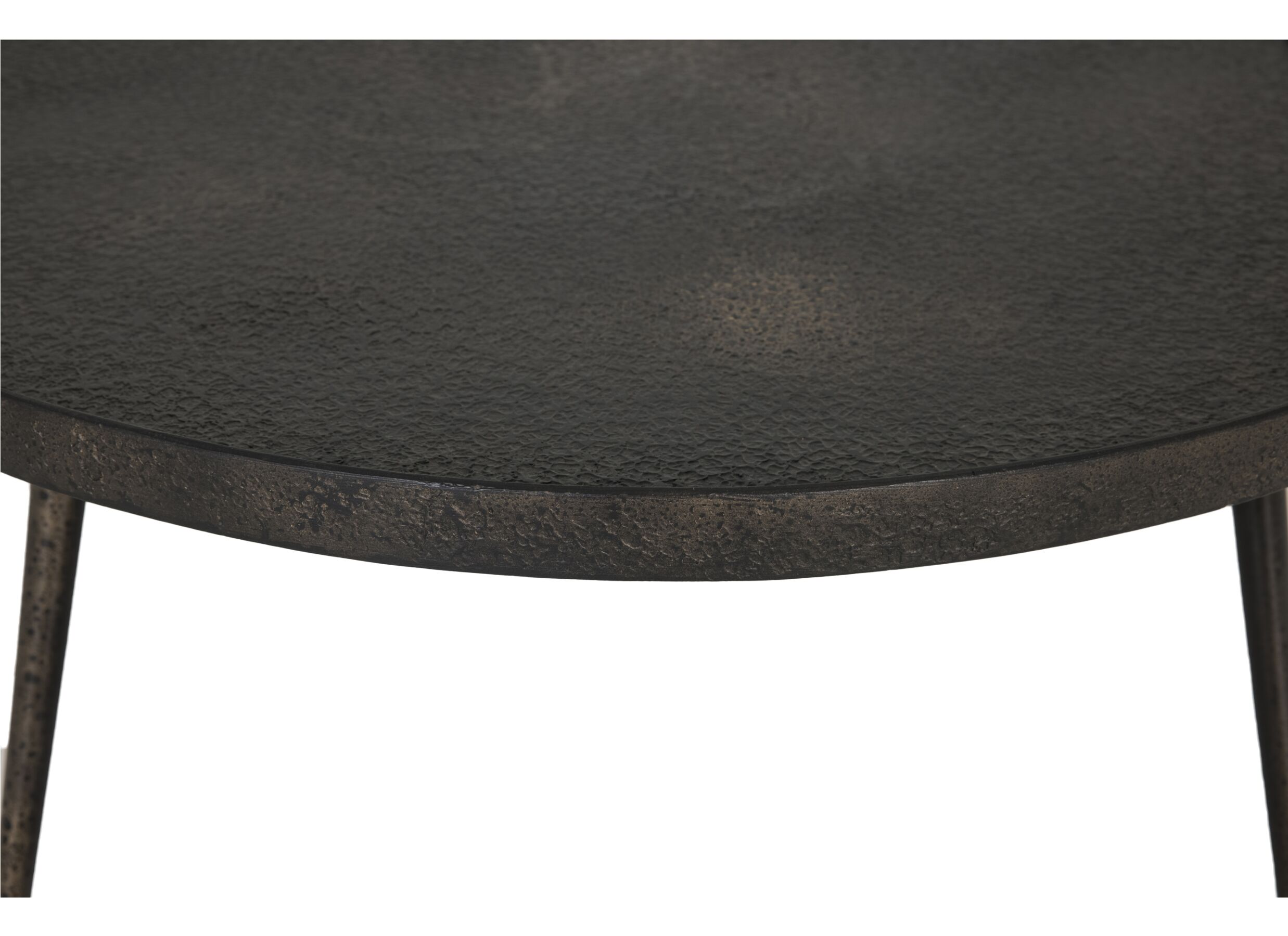 Detail - Table basse Felix Ø80cm - bois massif recyclé - noir