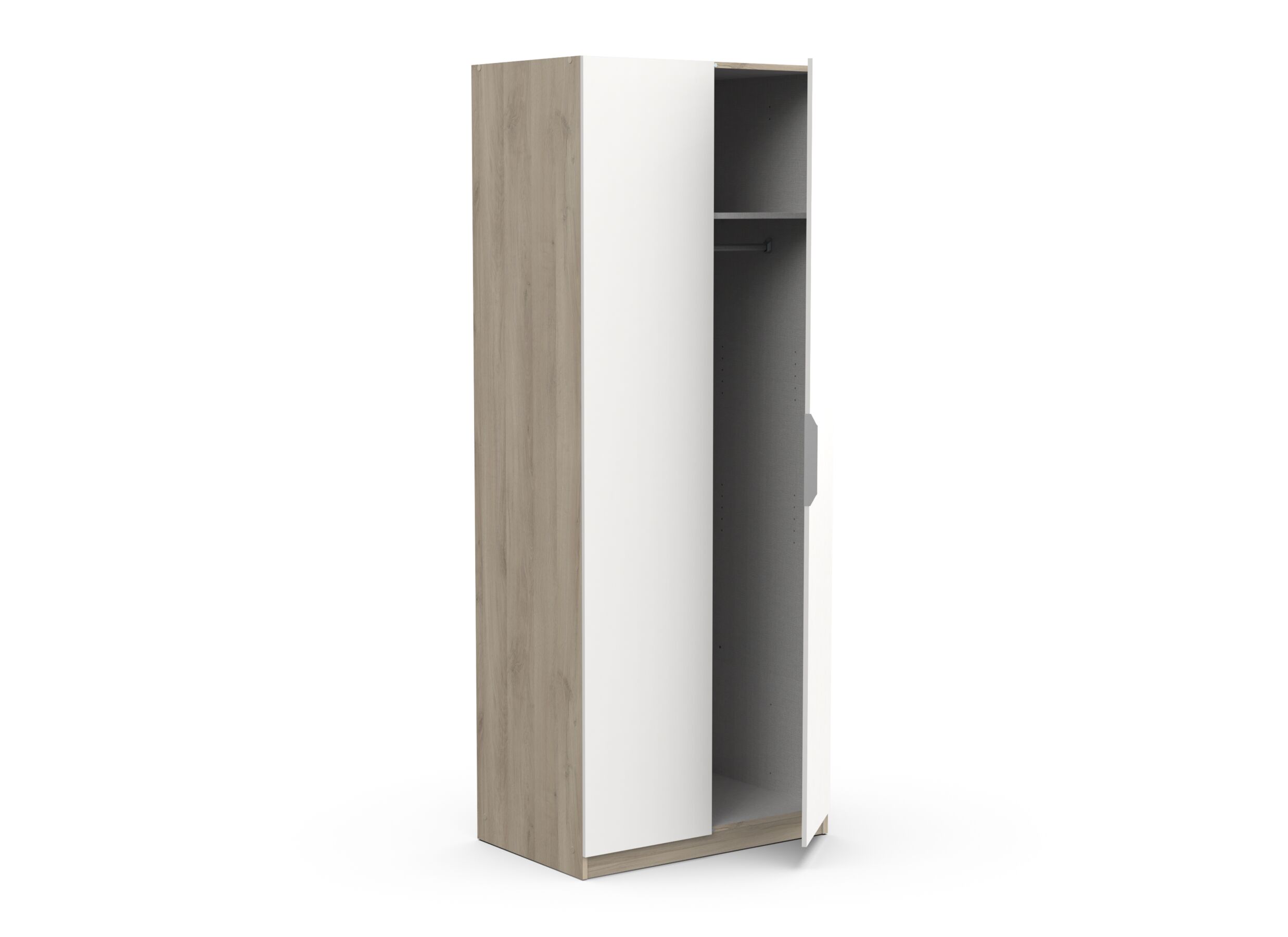 Garde-robe Ghost 79cm - décor - chêne kronberg/blanc